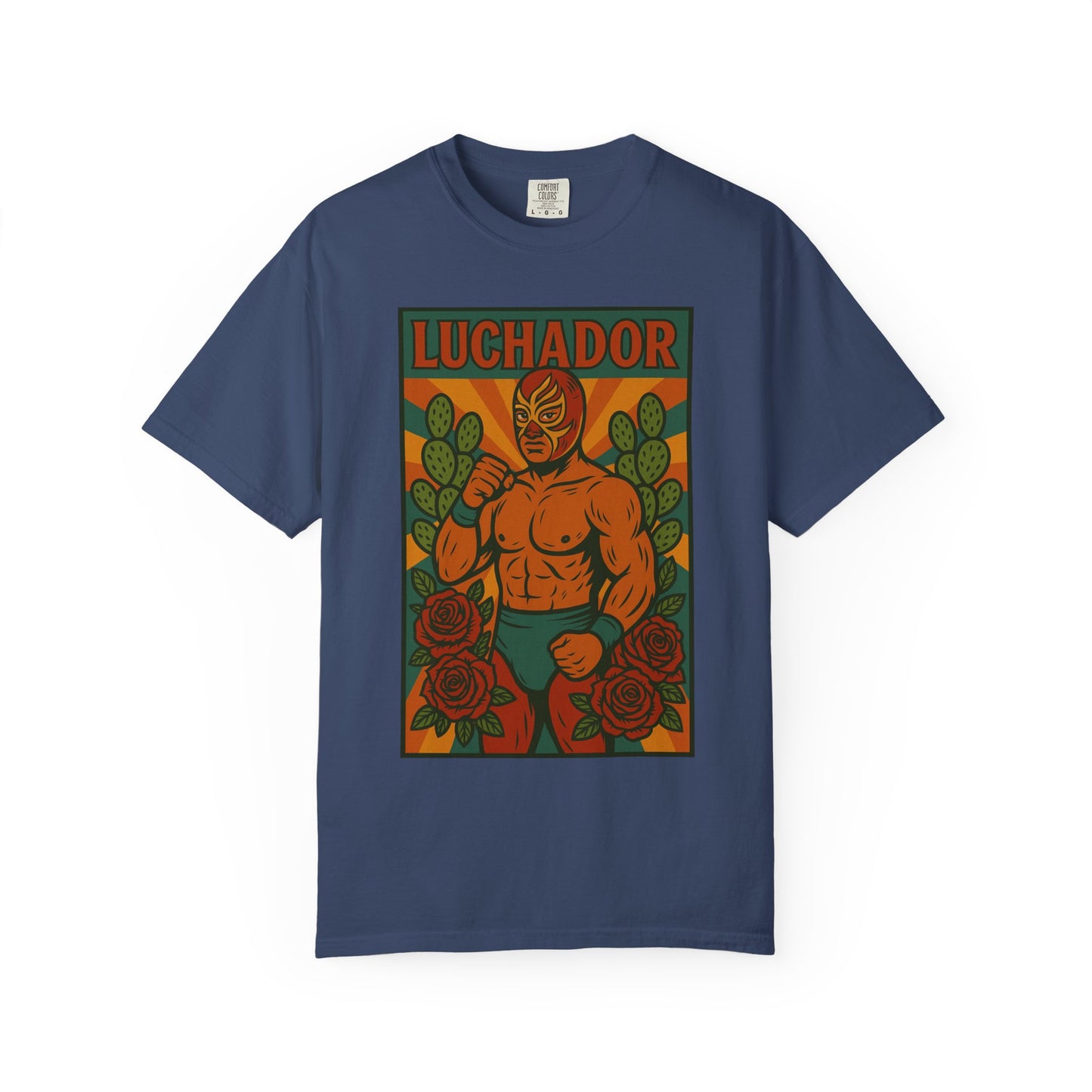 Luchador Nopales T-Shirt, Mexican Wrestling Tee, Lucha Libre Plant Shirt, Unisex Top, Cinco de Mayo Gift, Festival Apparel