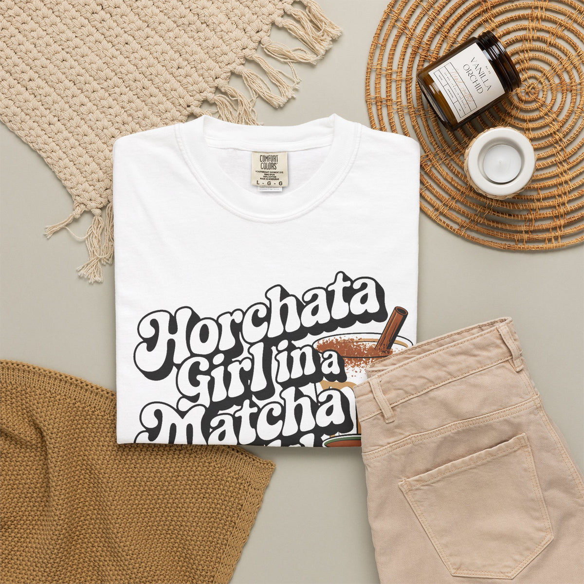 Horchata Girl in a Matcha World Tee - Funny Latina Shirt - Horchata Lover Gift