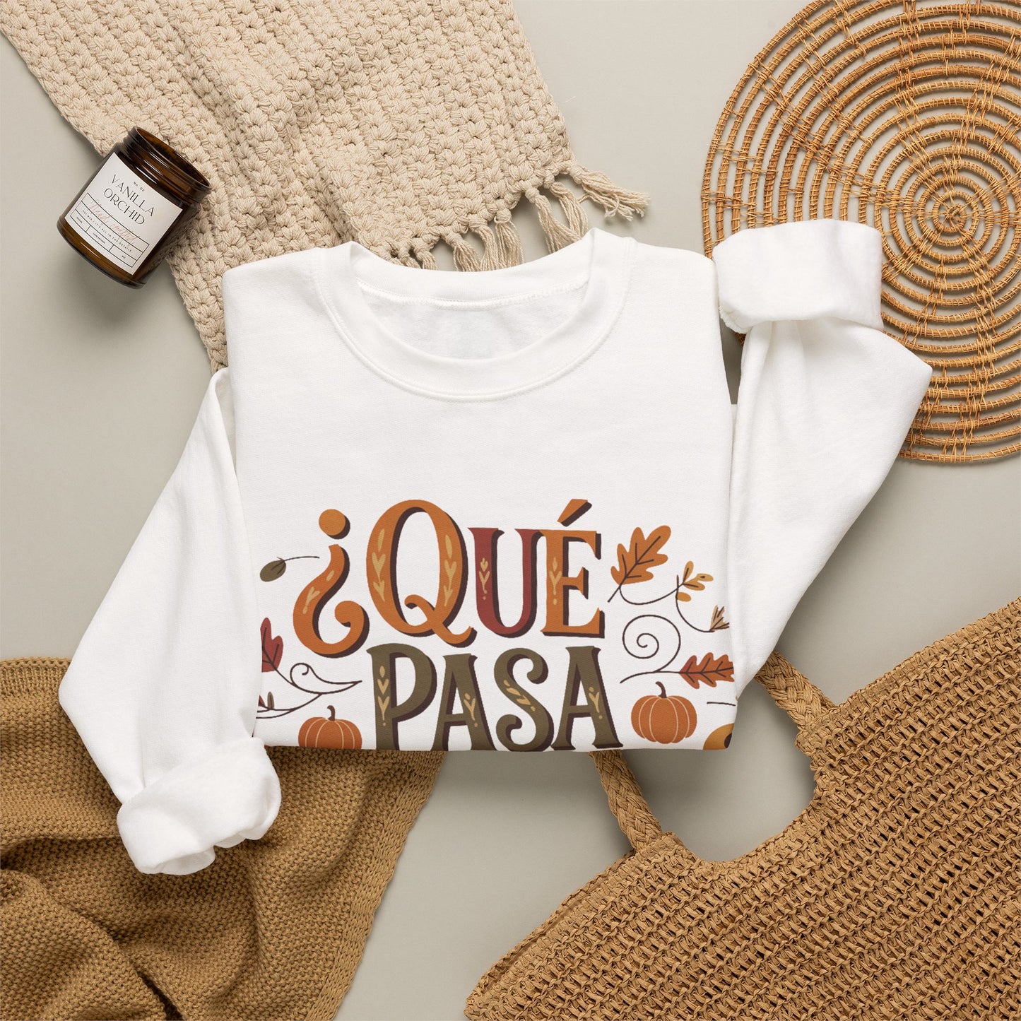 Que Pasa Calabaza Sweatshirt - Hispanic Heritage Fall Phrase - Latino Culture Pumpkin Season Shirt - Autumn Spanish Gift