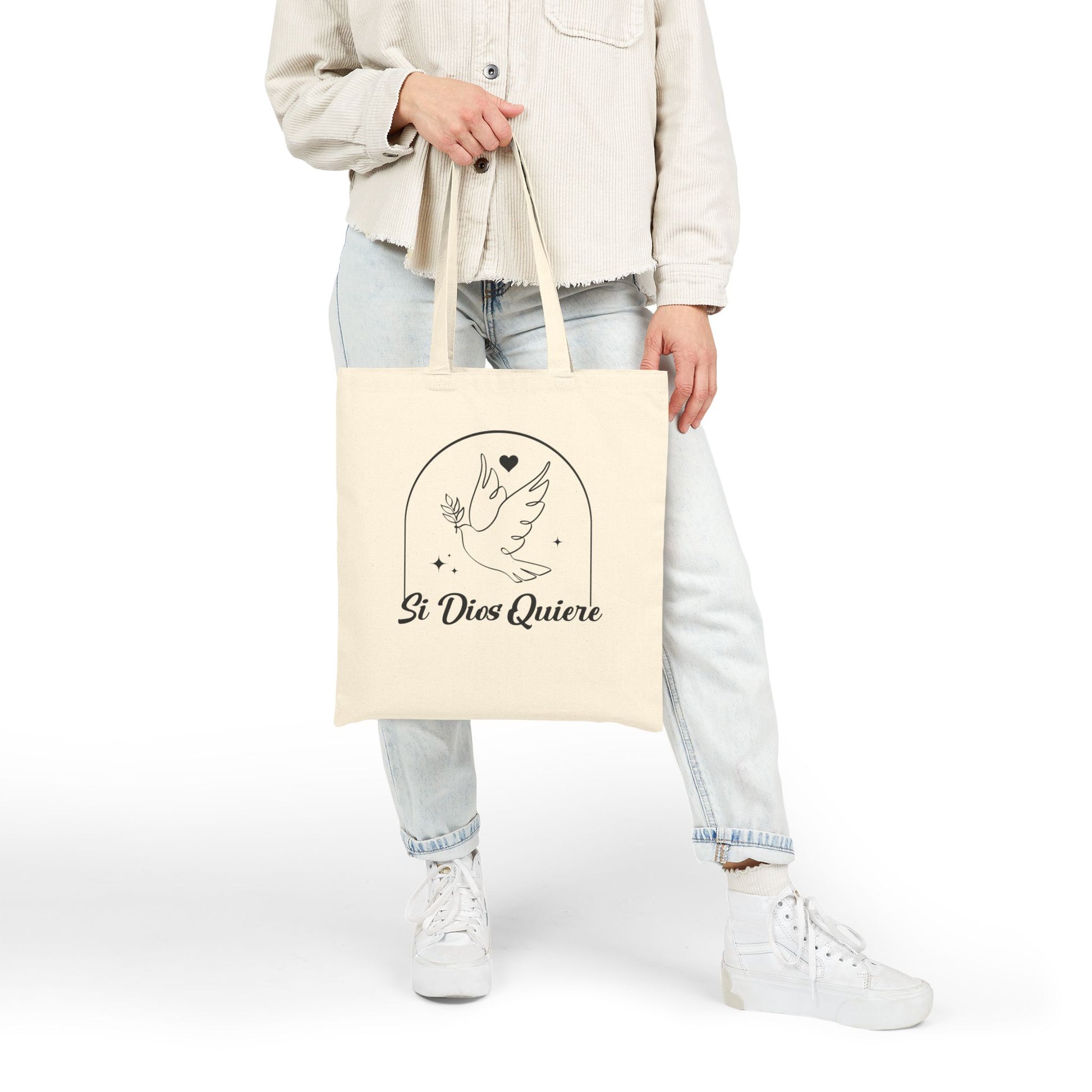 Si Dios Quiere Tote Bag Bags — Reusable Grocery Bag (view 4 of 4)