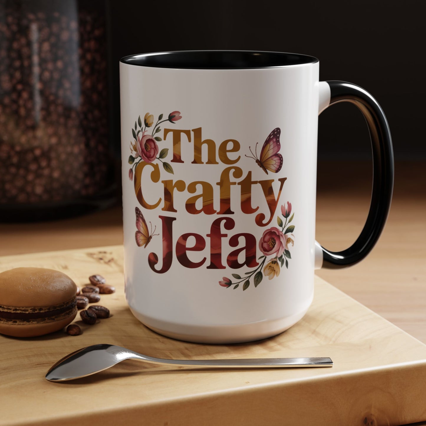 The Crafty Jefa Mug - Latina Boss Lady Coffee Cup - Spanish Empowerment Gift for Her - Feminist Latina Leader Present