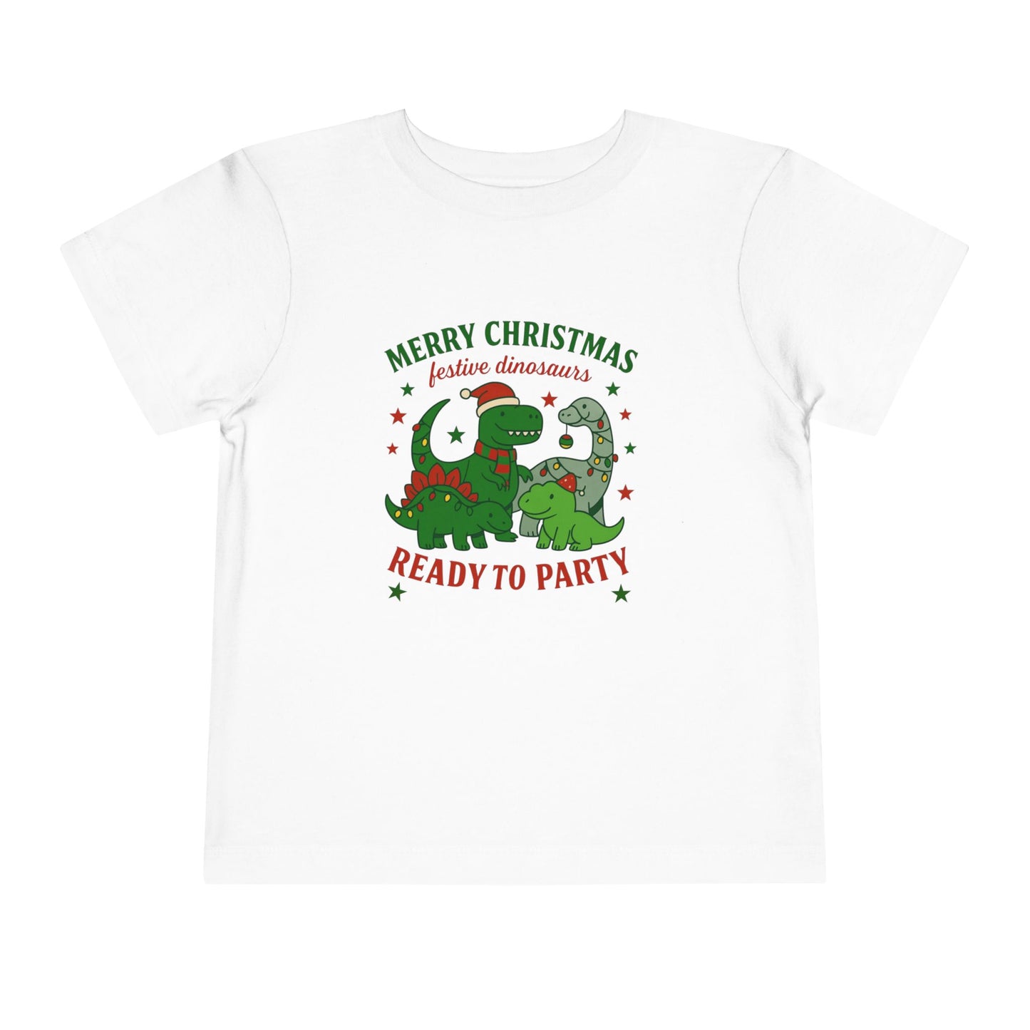 Christmas Dinosaurs Toddler Short Sleeve Tee