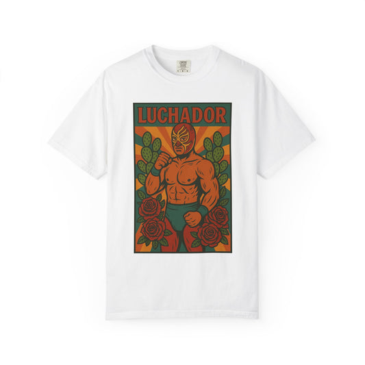 Luchador Nopales T-Shirt, Mexican Wrestling Tee, Lucha Libre Plant Shirt, Unisex Top, Cinco de Mayo Gift, Festival Apparel