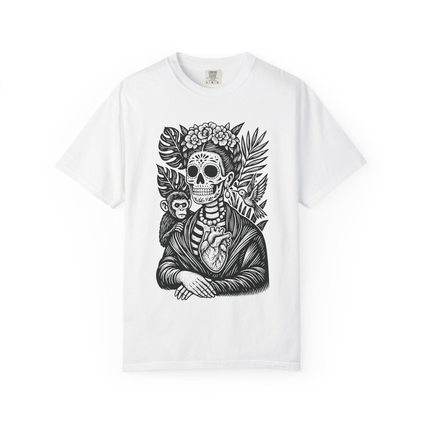 Frida Calavera Tee | Dia De los Muertos Fine Art Shirt, Eskeletos,  Frida Remix, Latina owned business support,
