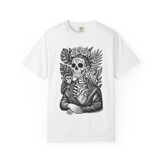 Frida Calavera Tee | Dia De los Muertos Fine Art Shirt, Eskeletos,  Frida Remix, Latina owned business support,