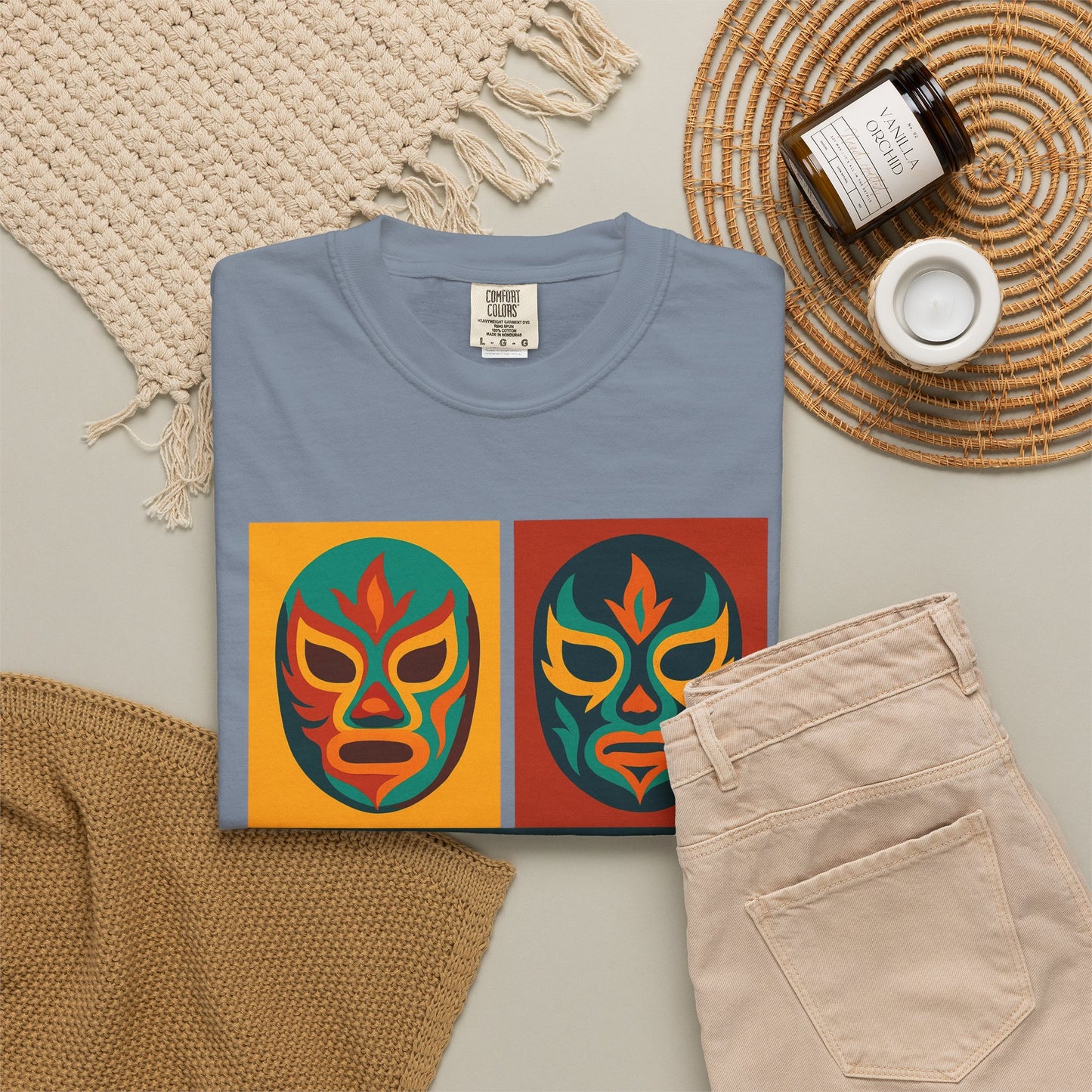 Colorful Luchador T-Shirt, Mexican Wrestling Tee, Lucha Libre Shirt, Unisex Top, Cinco de Mayo Gift, Festival Apparel