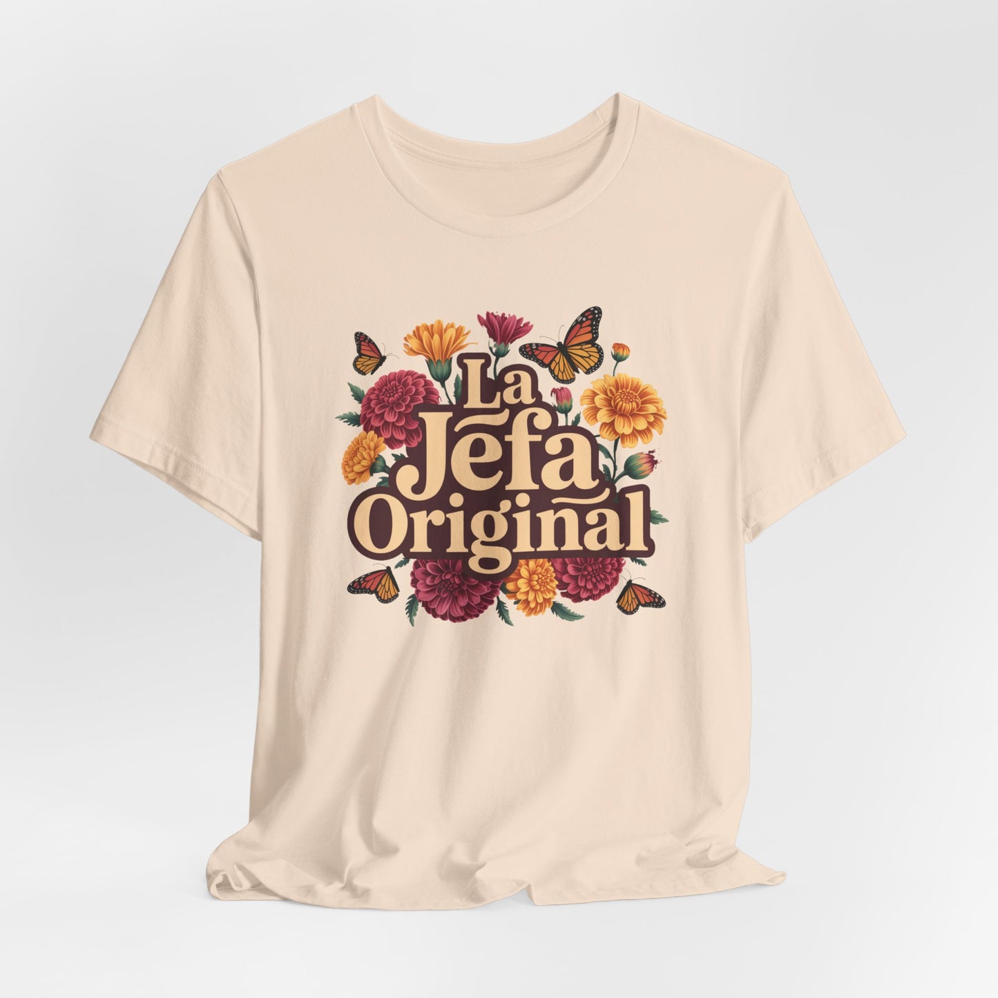 La Jefa Original T-Shirt - Latina Boss Lady Tee - Hispanic Pride Shirt - Bilingual Spanish Slang Gift for Her - Mujer Fuerte Empowerment