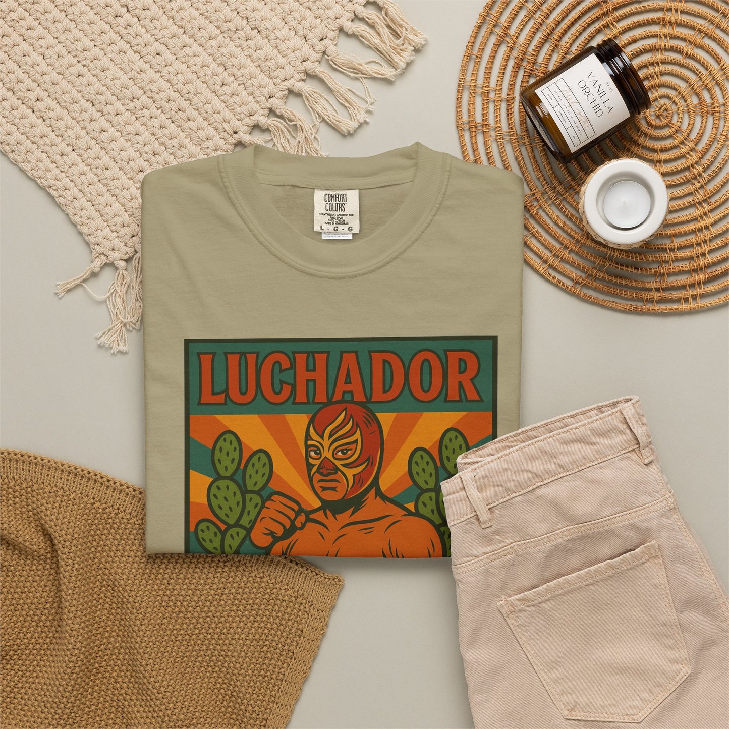 Luchador Nopales T-Shirt, Mexican Wrestling Tee, Lucha Libre Plant Shirt, Unisex Top, Cinco de Mayo Gift, Festival Apparel
