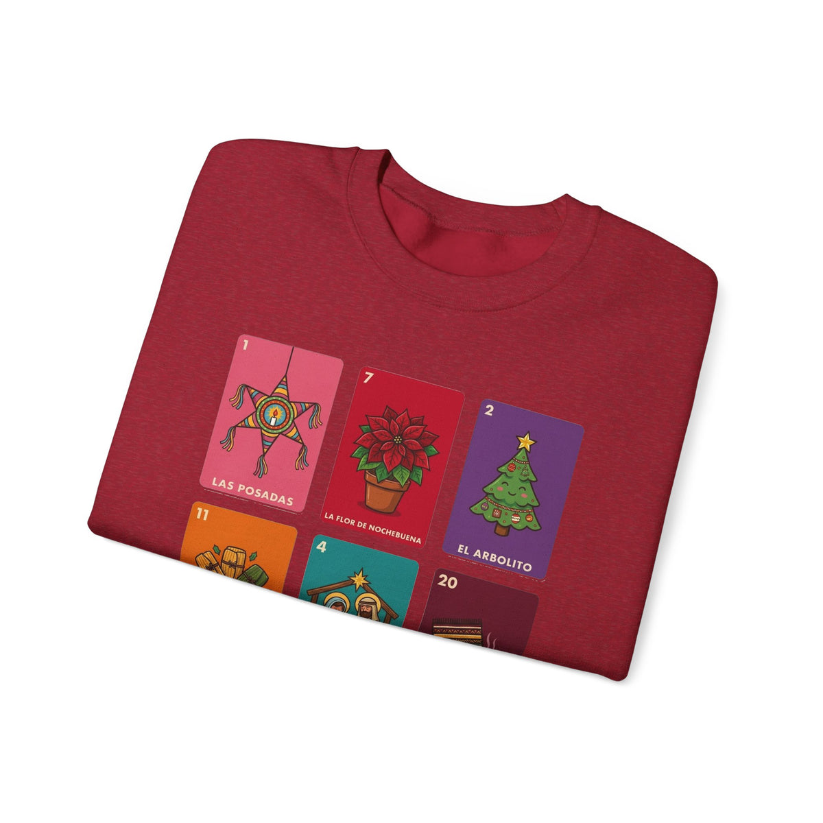 Loteria Navidad Sweatshirt - Mexican Christmas Loteria Sweater - Navidad Mexicana Posadas Tamales Ponche Crewneck