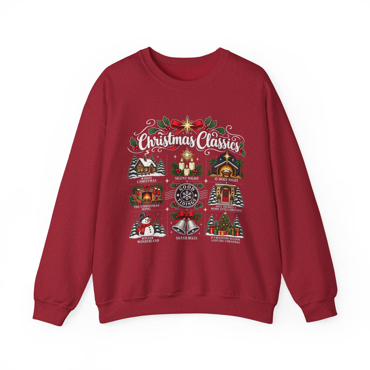 Christmas Classics Sweatshirt - Christmas Song Sweater - Silent Night O Holy Night - Cozy Nostalgic Christmas Music Gift