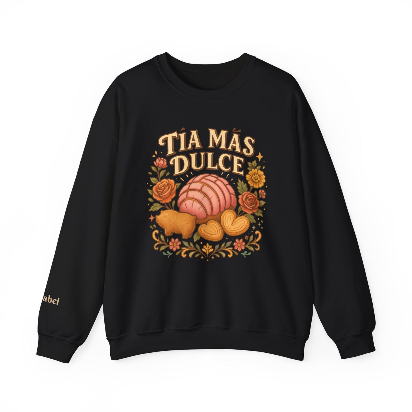 Tía Más Dulce Crewneck Sweatshirt | Concha and Pan Dulce Illustration | Customized Tia Sweater