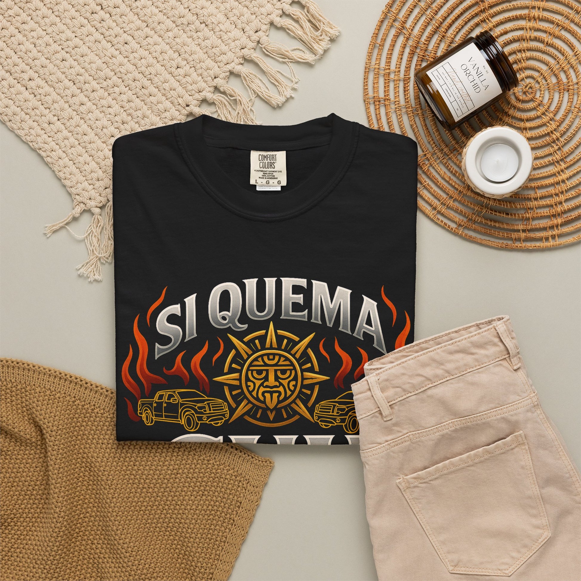 Si Quema Cuh Shirt T-Shirt — Chicano Streetwear Tee (view 9 of 10)