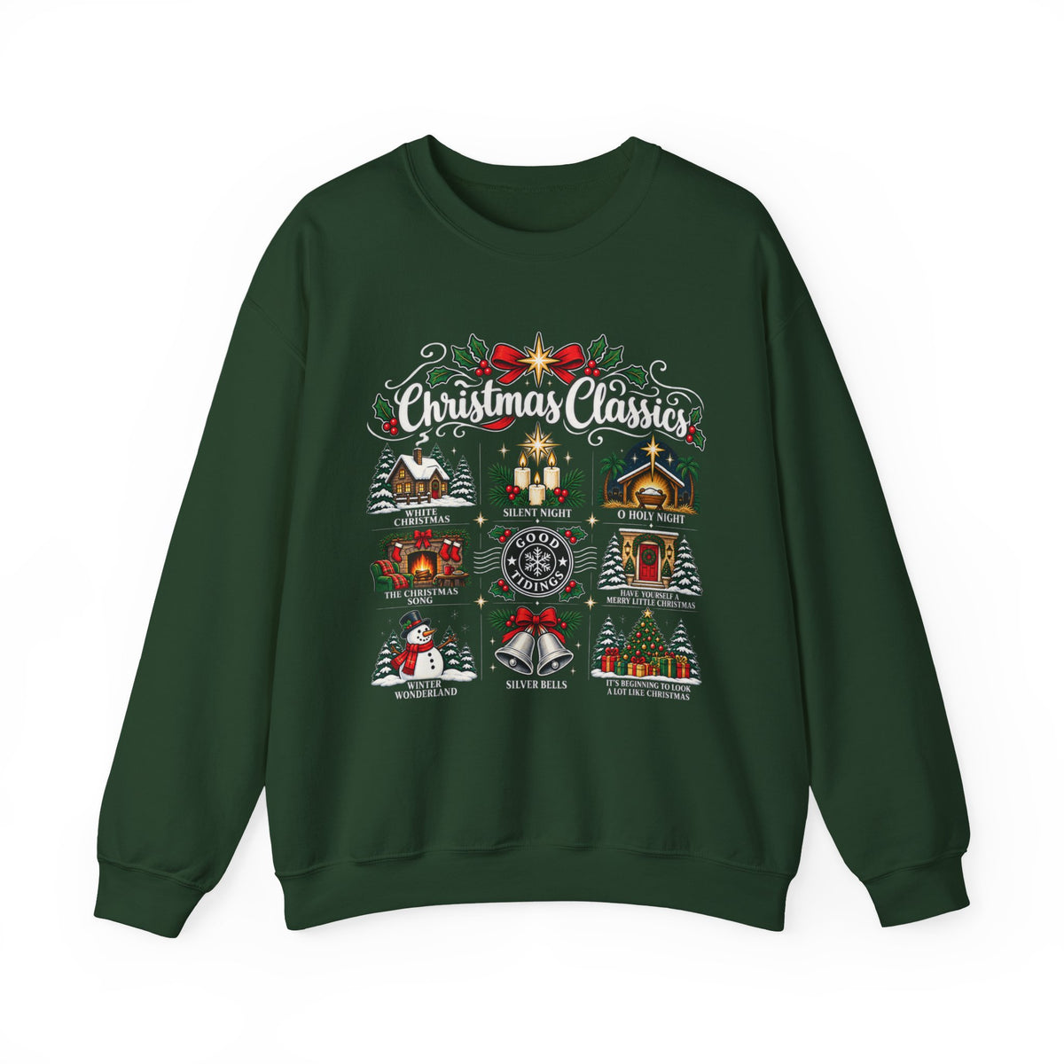 Christmas Classics Sweatshirt - Christmas Song Sweater - Silent Night O Holy Night - Cozy Nostalgic Christmas Music Gift