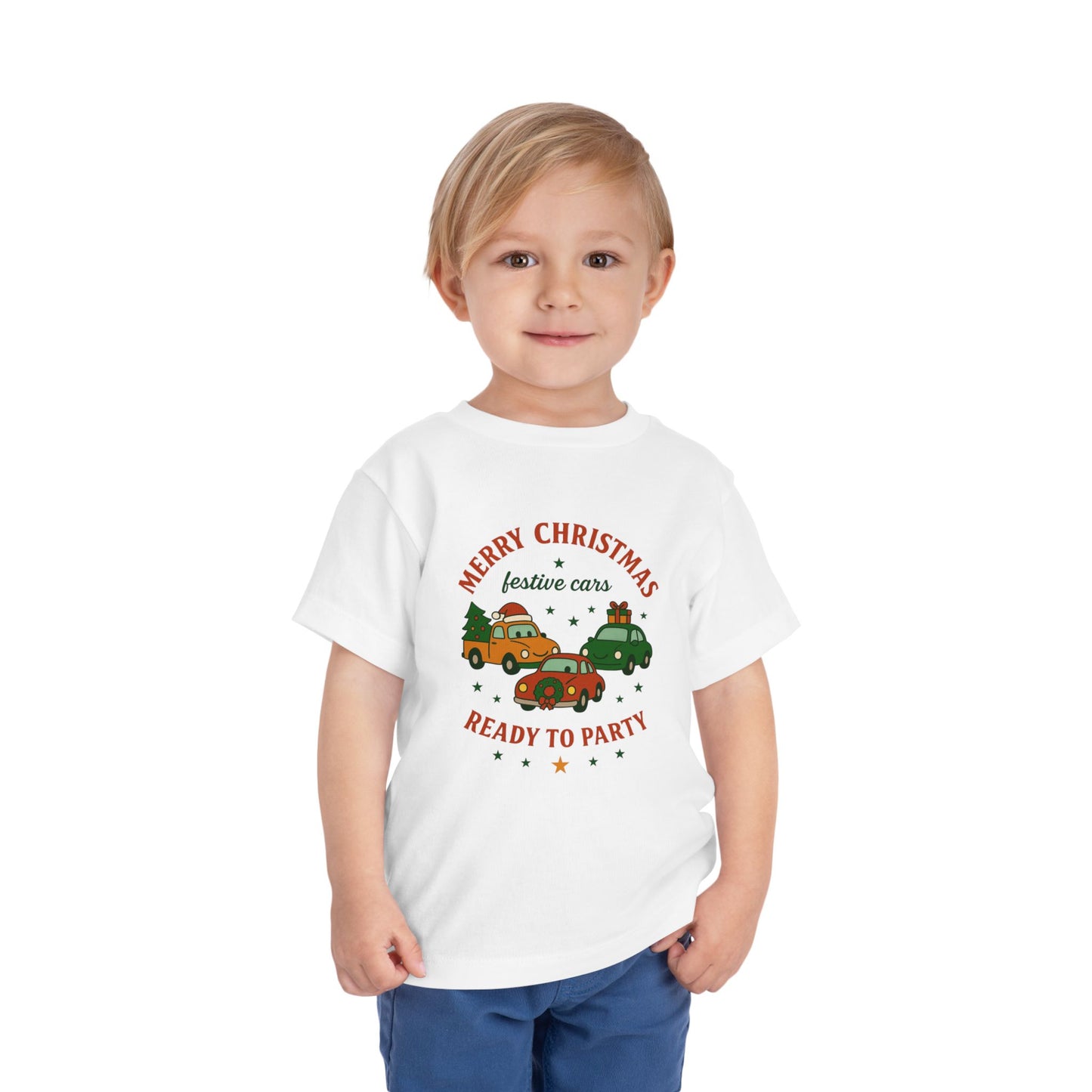 Christmas Cars Toddler Short Sleeve Tee