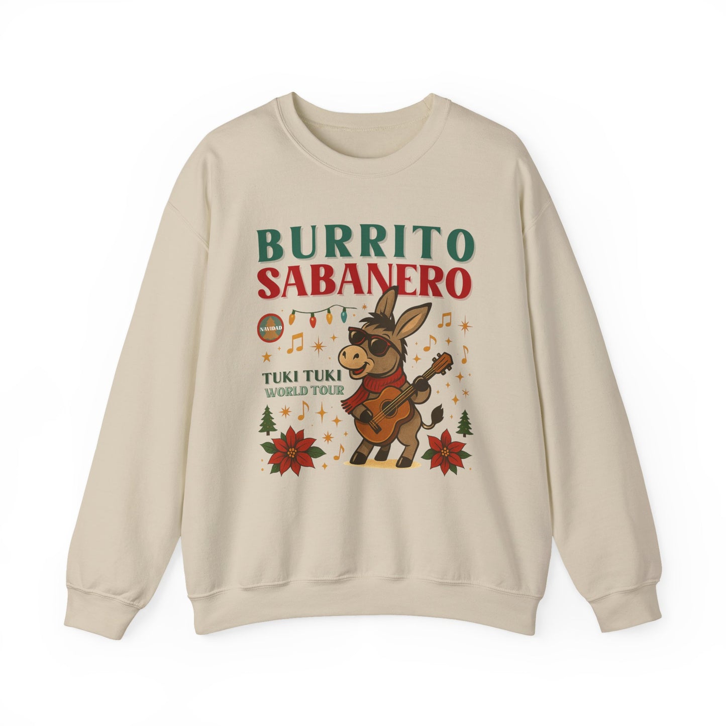 Burrito Sabanero Crewneck Sweater | Sueter De Navidad | Funny Xmas Sweatshirt | Noche Buena Suéter | Cozy Unisex Holiday Pullover