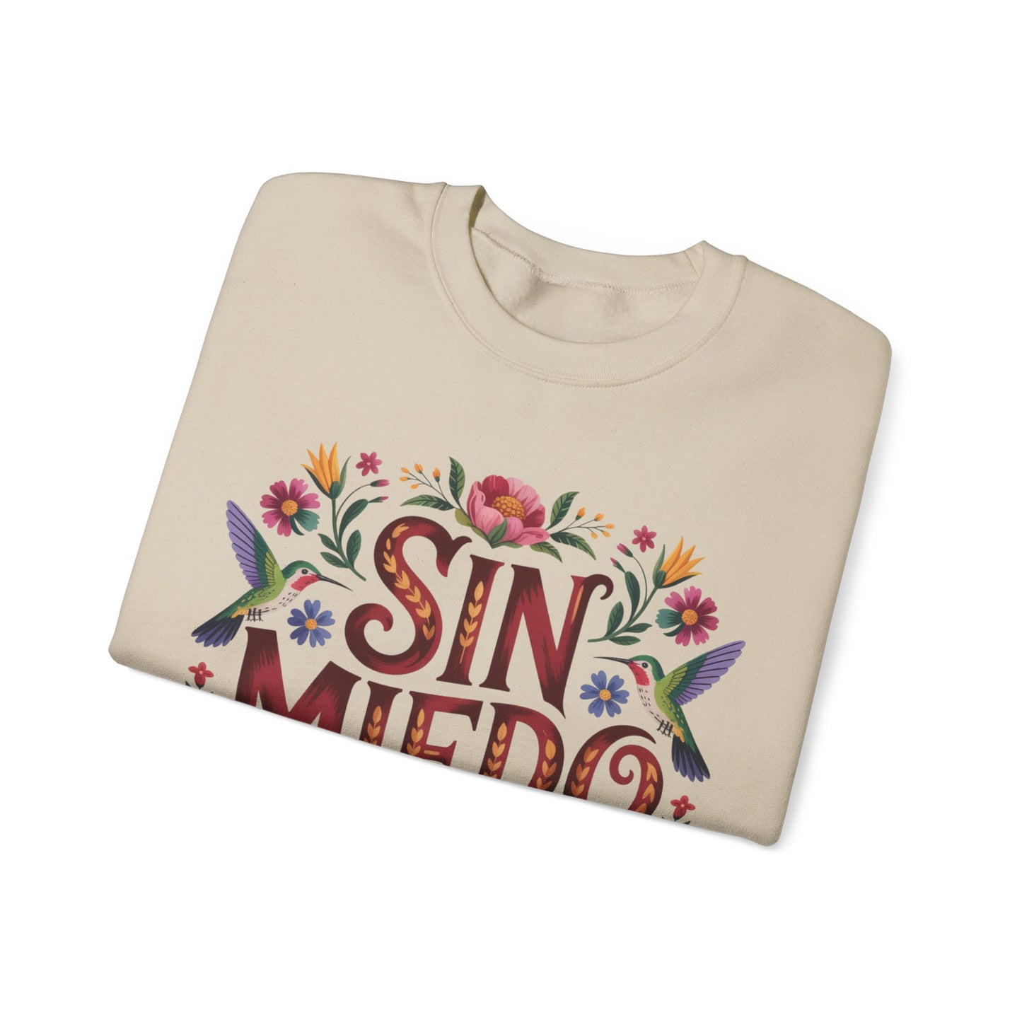 Sin Miedo Sweatshirt - Faith Over Fear Christian Gift - Hispanic Religious Wear - Spiritual Hoodie - Catholic Gift