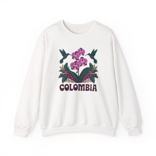 Orquídea Colombia Sweater - Colombian Orchid Sweatshirt - Colombia Pride Gift