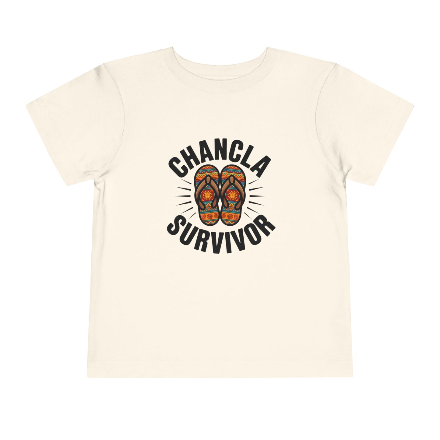 Chancla Survivor Kids T-Shirt - Funny Latino Heritage Tee - Hispanic Pride Gift - Mexican Humor Shirt - Abuela Power - Cultura Latina