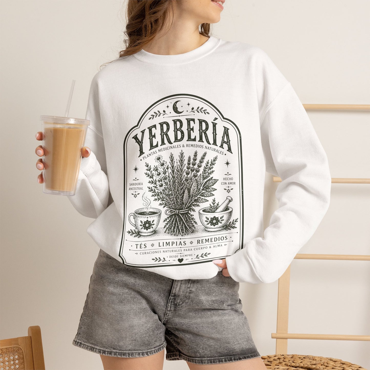 Yerberia Sweatshirt - Latina Curandera Sudadera - Spanish Gift for Her - Regalos para Mujer - Latina Pride Pullover