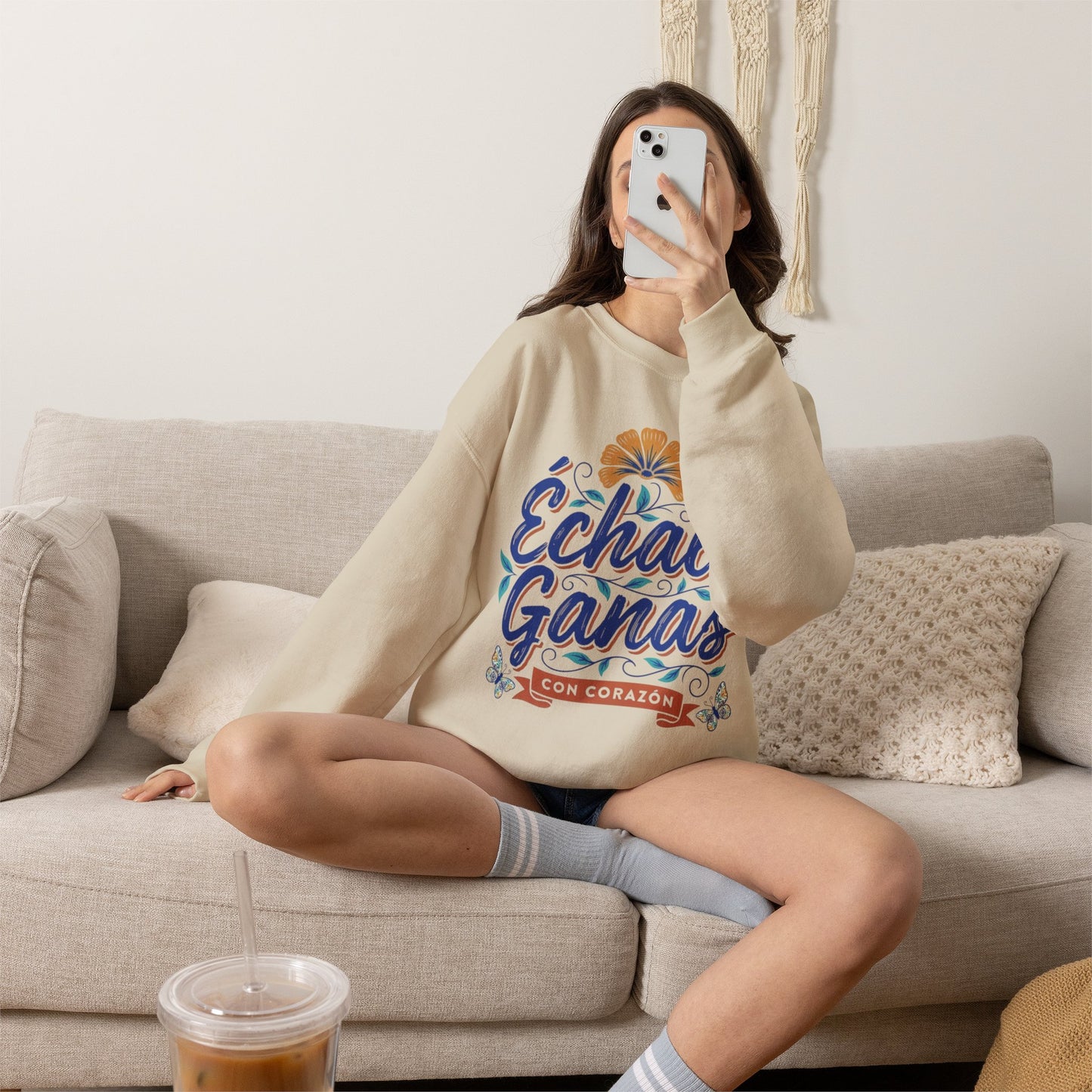 Echale Ganas Sweatshirt - Latina Pride Gift - Spanish Motivational Pullover - Regalos Para Mujer - Latinx Power Hoodie