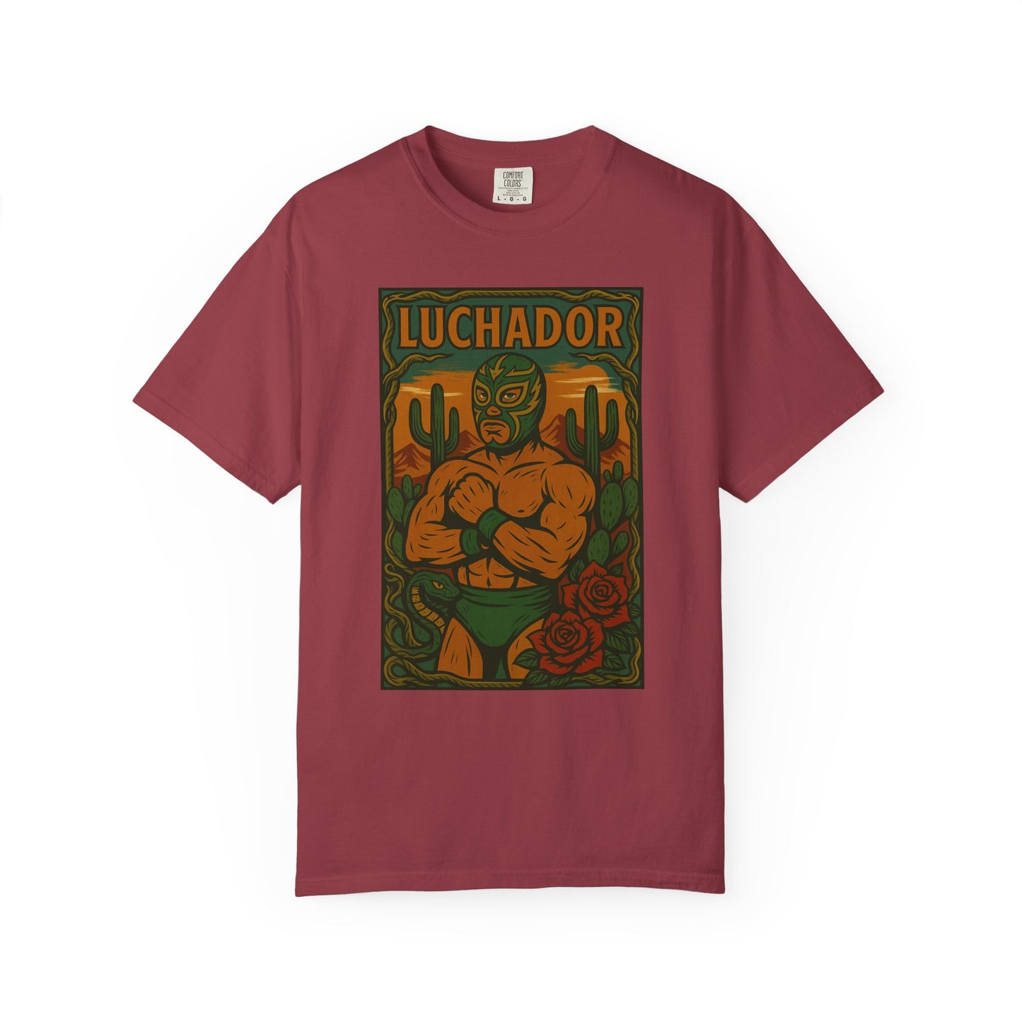 Desert Luchador T-Shirt, Mexican Wrestling Tee, Lucha Libre Plant Shirt, Unisex Top, Cinco de Mayo Gift, Festival Apparel