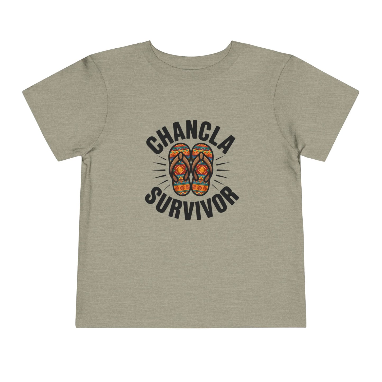 Chancla Survivor Kids T-Shirt - Funny Latino Heritage Tee - Hispanic Pride Gift - Mexican Humor Shirt - Abuela Power - Cultura Latina