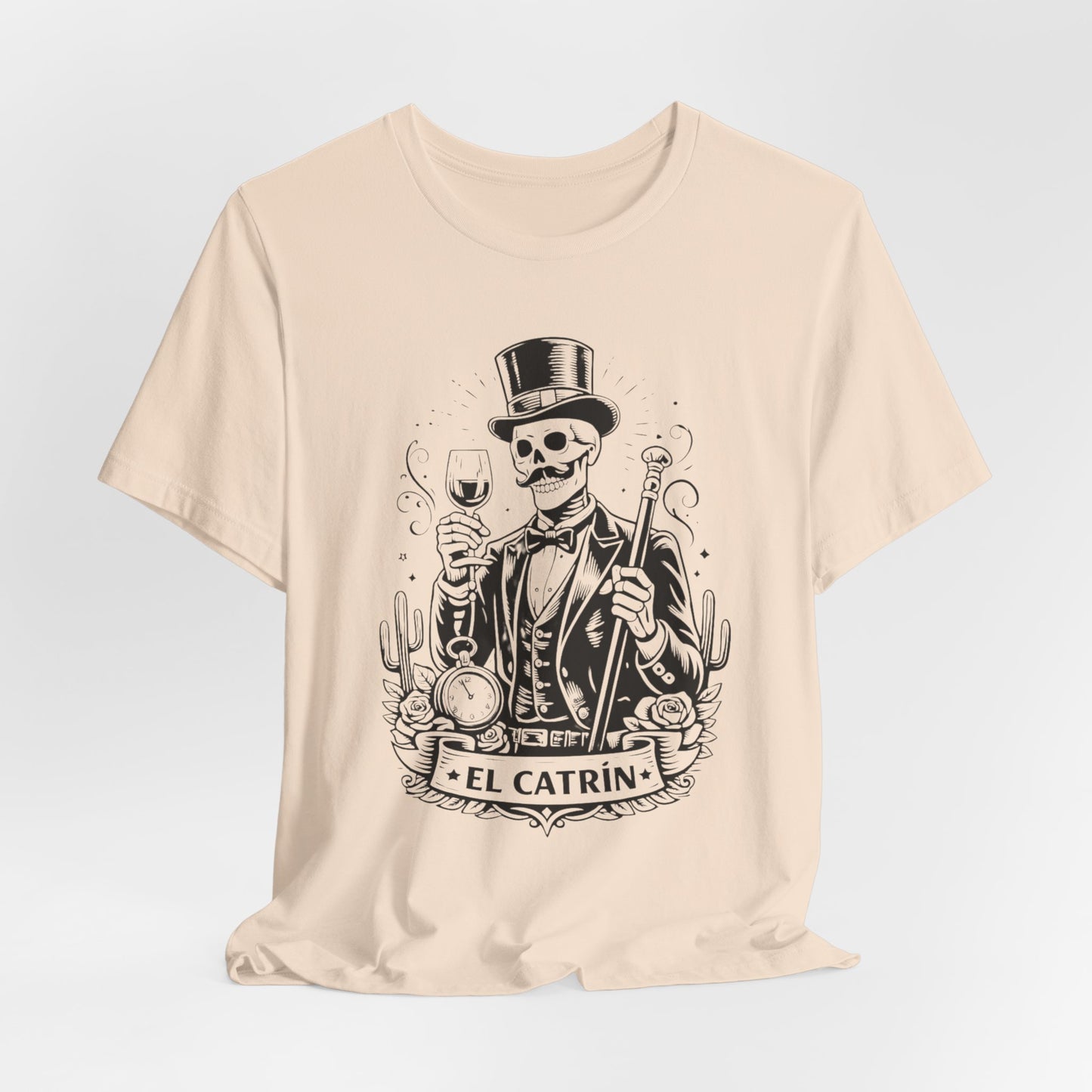 El Catrin T-Shirt - Mexican Skull Dia de los Muertos Tee - Latino Heritage Gift - Calavera Skeleton Art Shirt