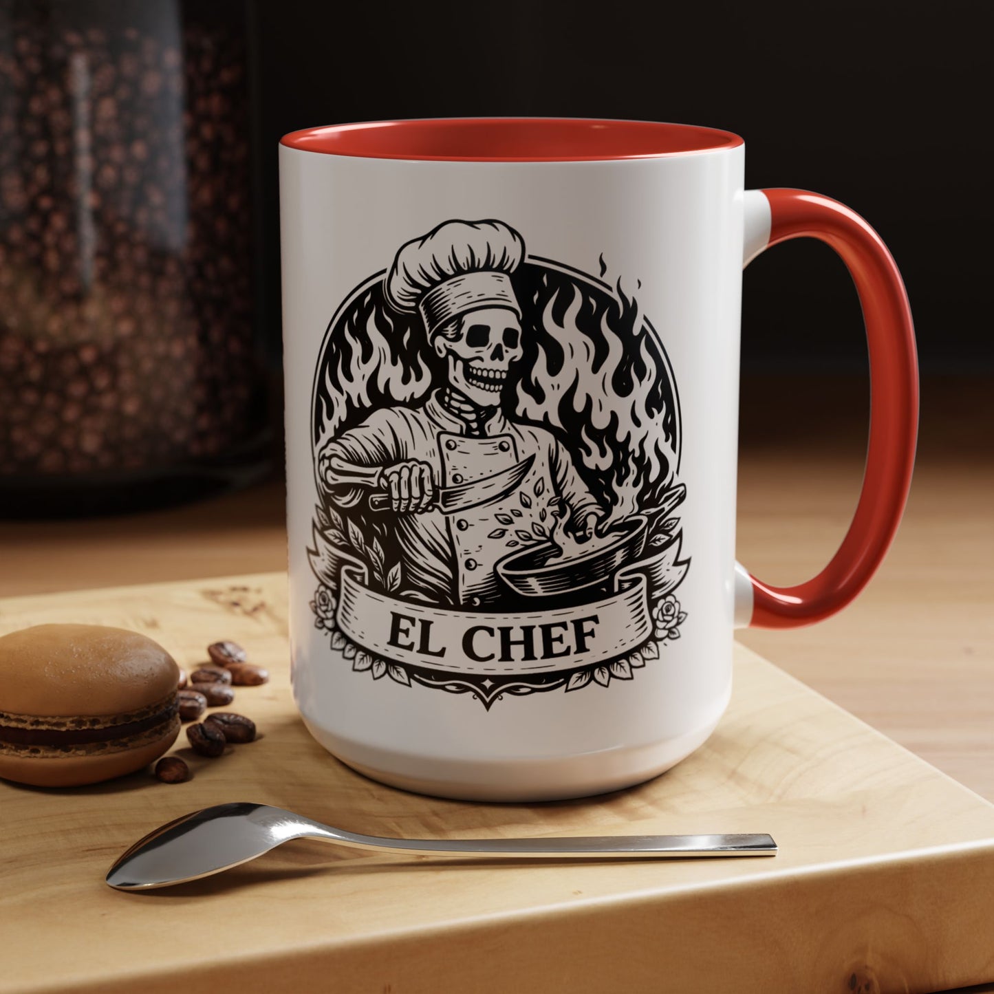 El Chef Loteria Mug - Latino Art Kitchen Cup - Mexican Chef Gift - Cocina Latina Aesthetic - Loteria Kitchen Decor