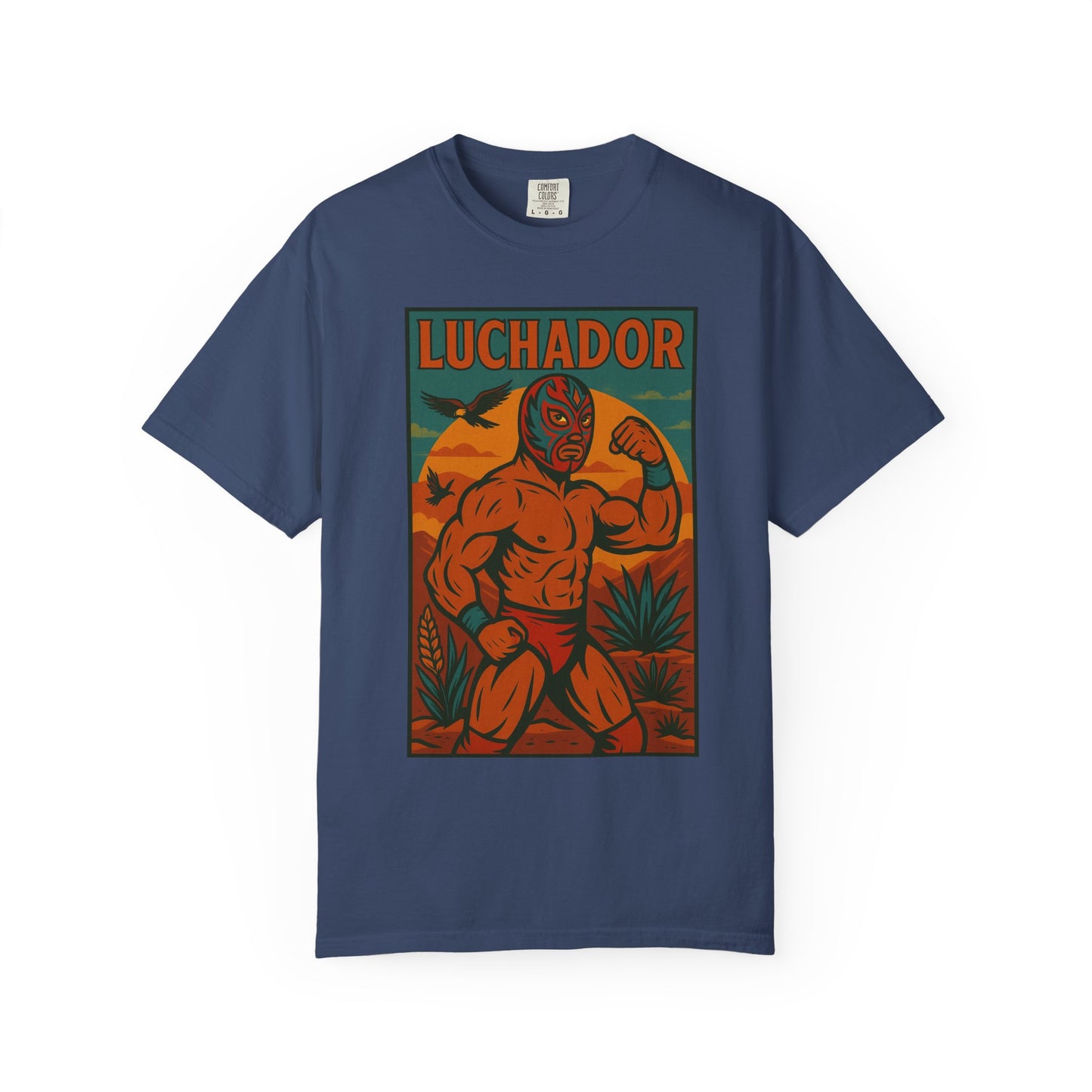 Luchador Agave & Eagle T-Shirt, Mexican Wrestling Tee, Lucha Libre Plant Shirt, Unisex Top, Cinco de Mayo Gift, Festival Apparel