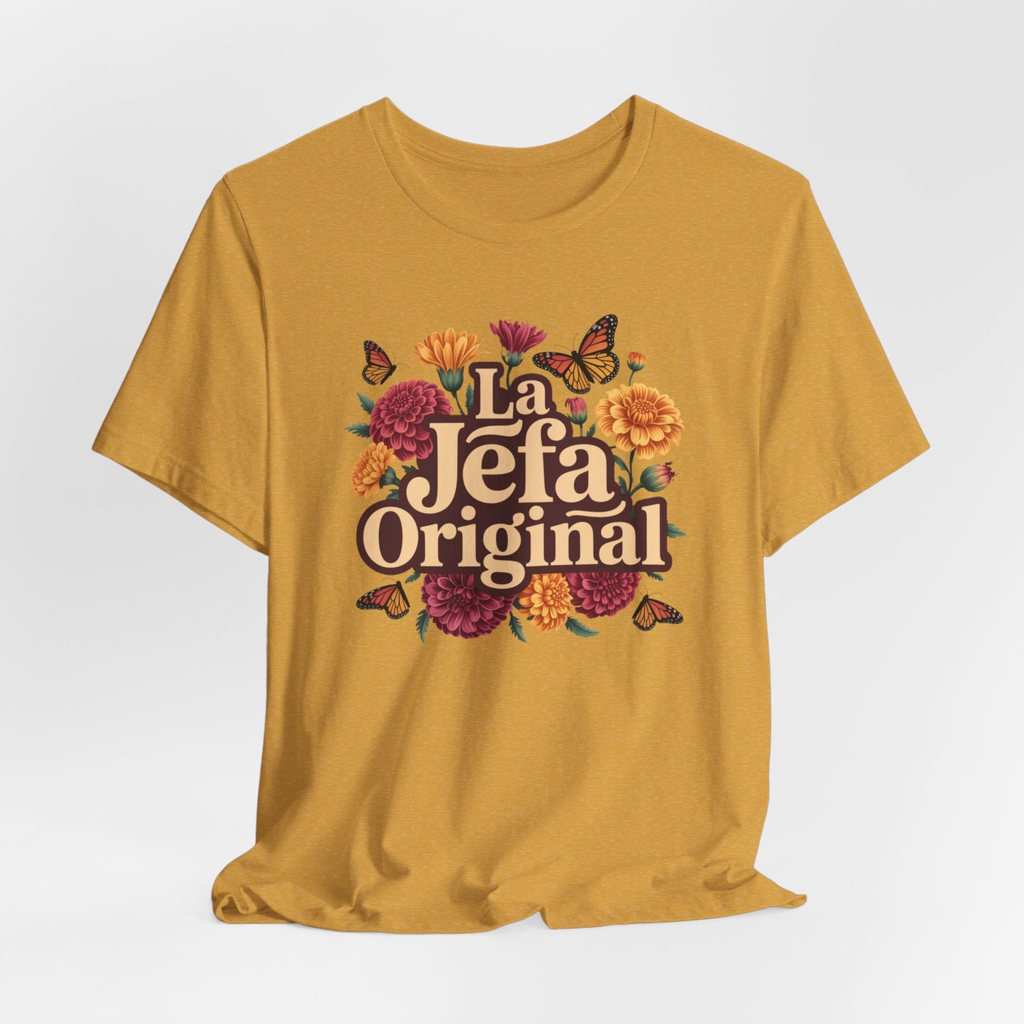 La Jefa Original T-Shirt - Latina Boss Lady Tee - Hispanic Pride Shirt - Bilingual Spanish Slang Gift for Her - Mujer Fuerte Empowerment
