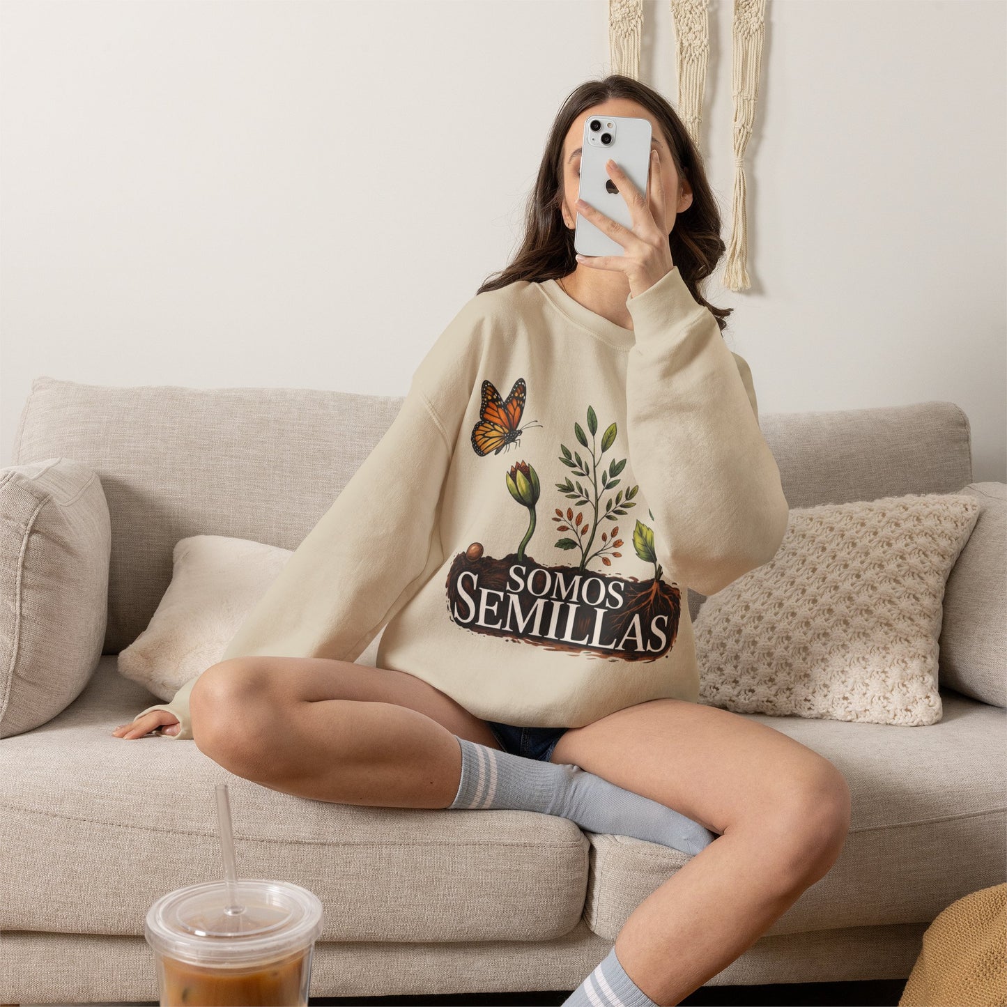 Somos Semillas Sweatshirt - Latino Heritage Pride Wear - Bilingual Apparel Gift for Hispanic Culture Lovers
