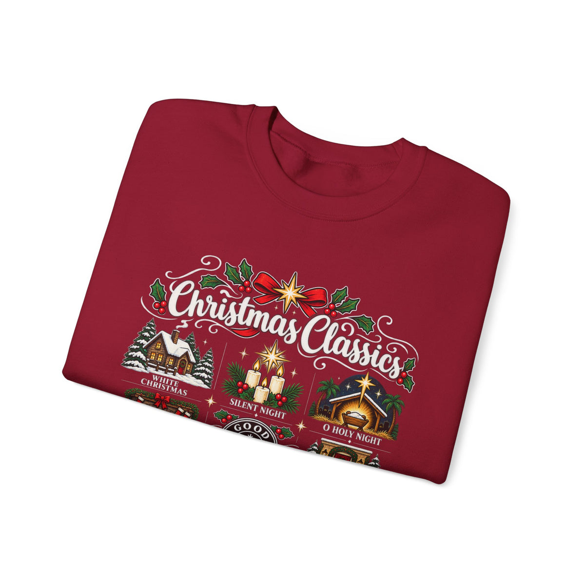 Christmas Classics Sweatshirt - Christmas Song Sweater - Silent Night O Holy Night - Cozy Nostalgic Christmas Music Gift