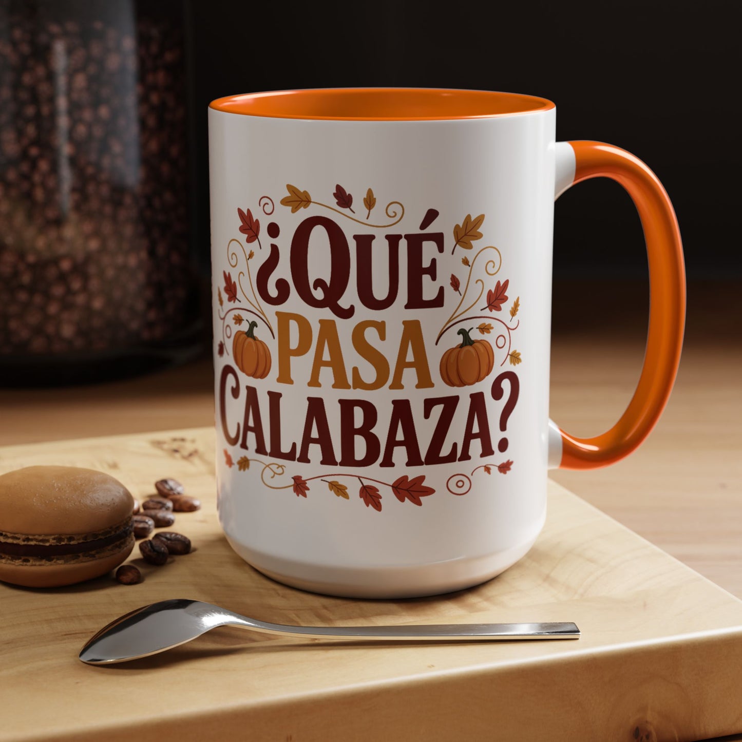 Que Pasa Calabaza Mug | Funny Spanish Coffee Cup | Hispanic Heritage Gift | Latino Culture Humor | Fall Pumpkin Sayings