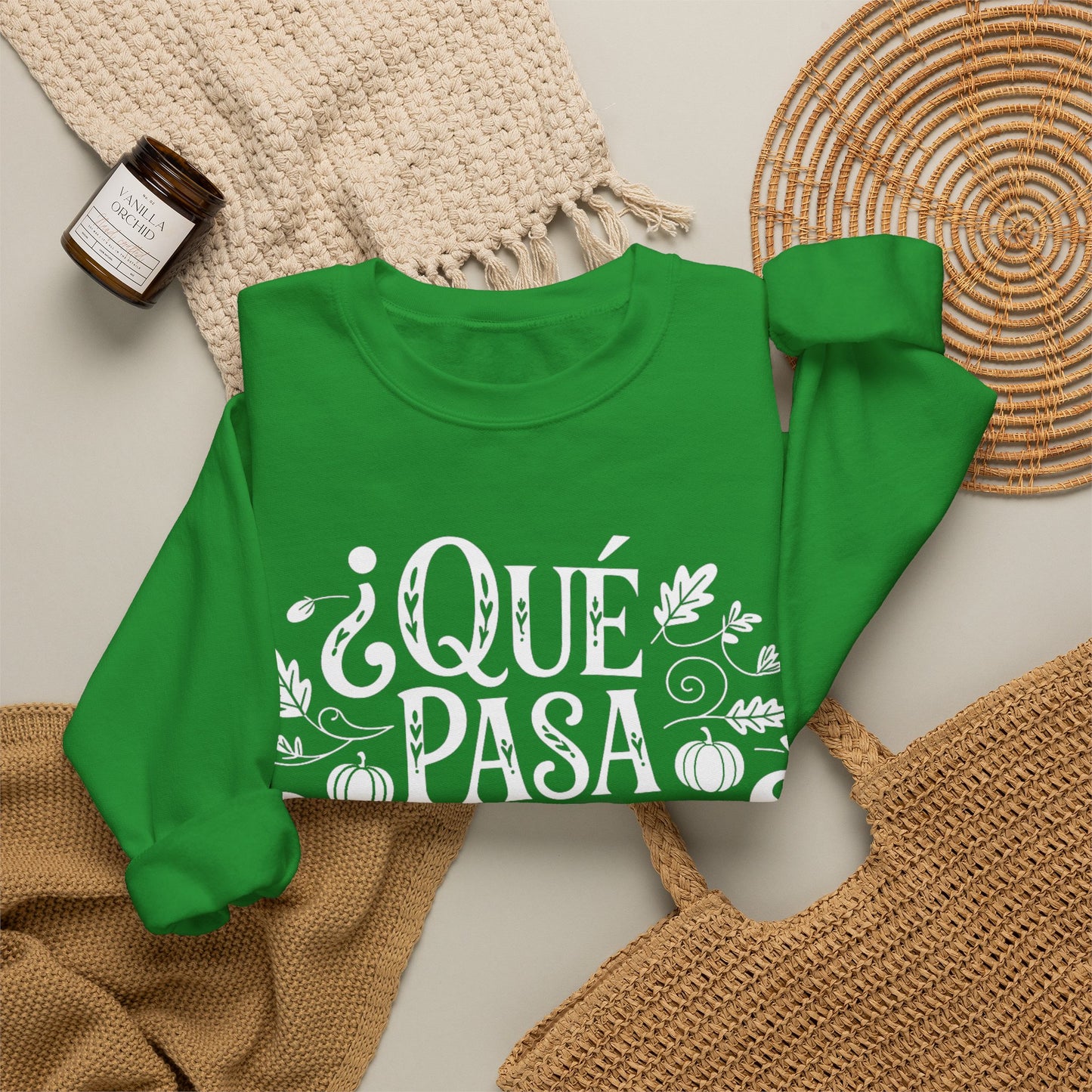 Que Pasa Calabaza Sweatshirt - Funny Hispanic Saying Gift - Latino Culture Bilingual Apparel - Pumpkin Spanish Shirt