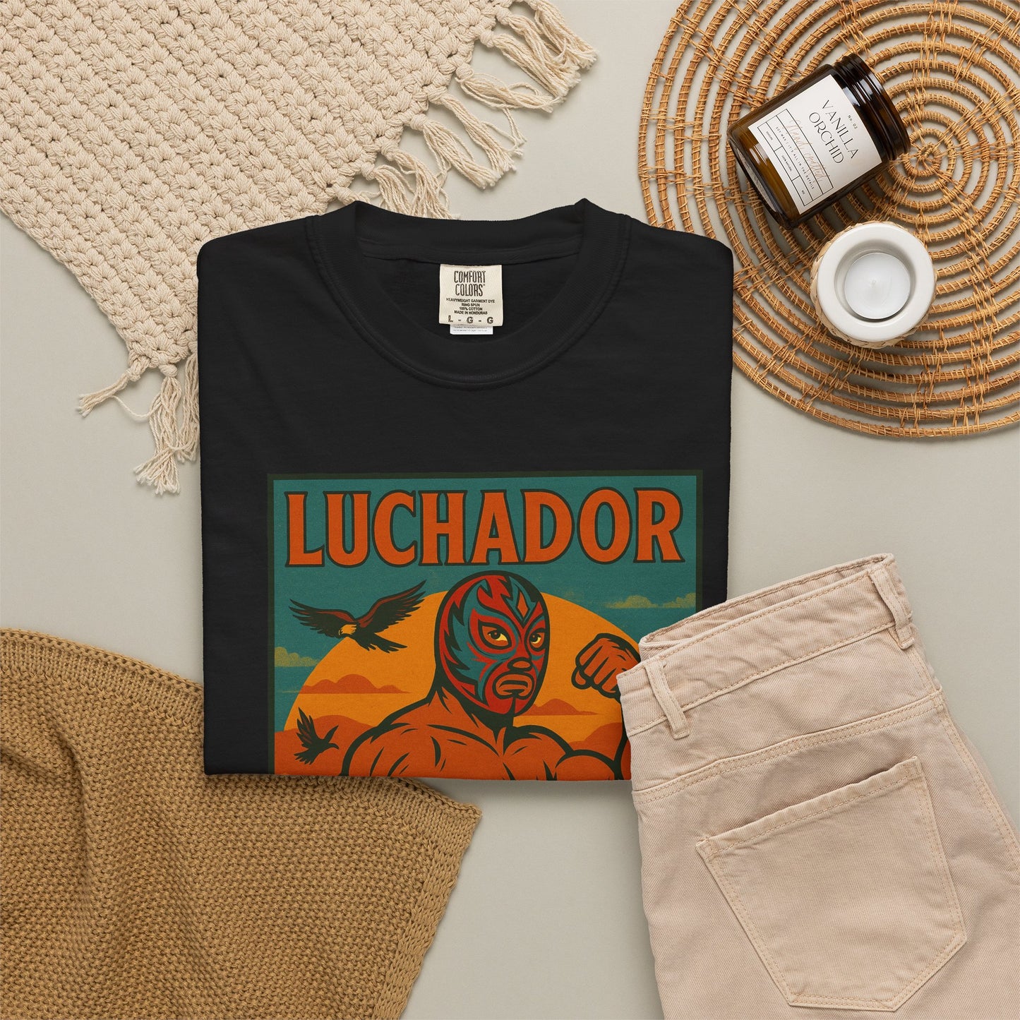 Luchador Agave & Eagle T-Shirt, Mexican Wrestling Tee, Lucha Libre Plant Shirt, Unisex Top, Cinco de Mayo Gift, Festival Apparel
