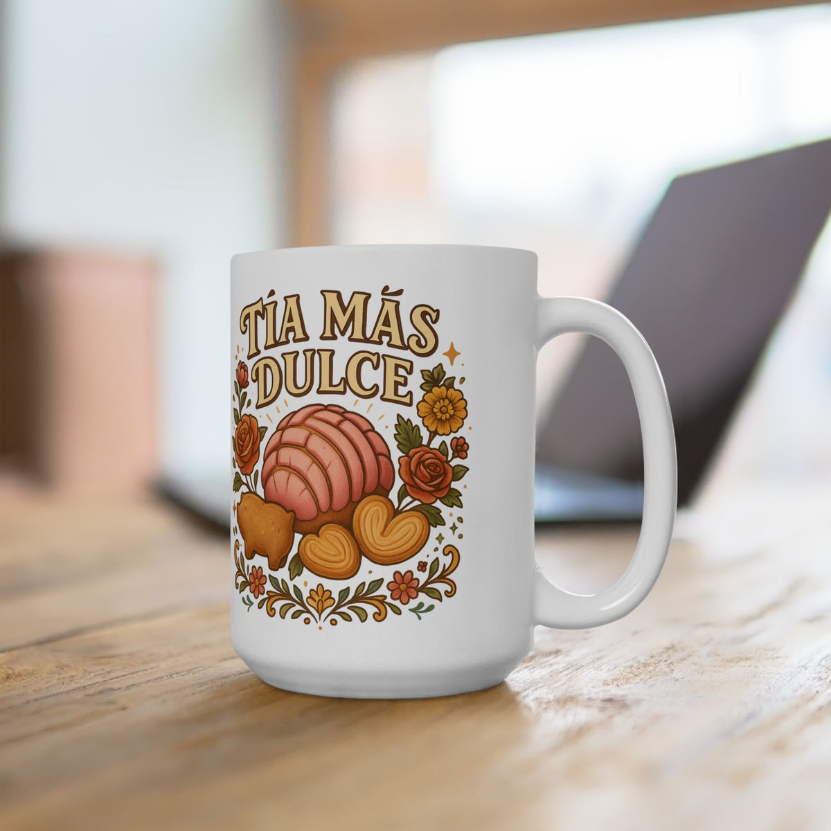 Tía Mas Dulce Mug | Pan Dulce Coffee Cup | Personalized Tia Gift | Regalos Para Mujer | Latino Heritage Ceramic Mug