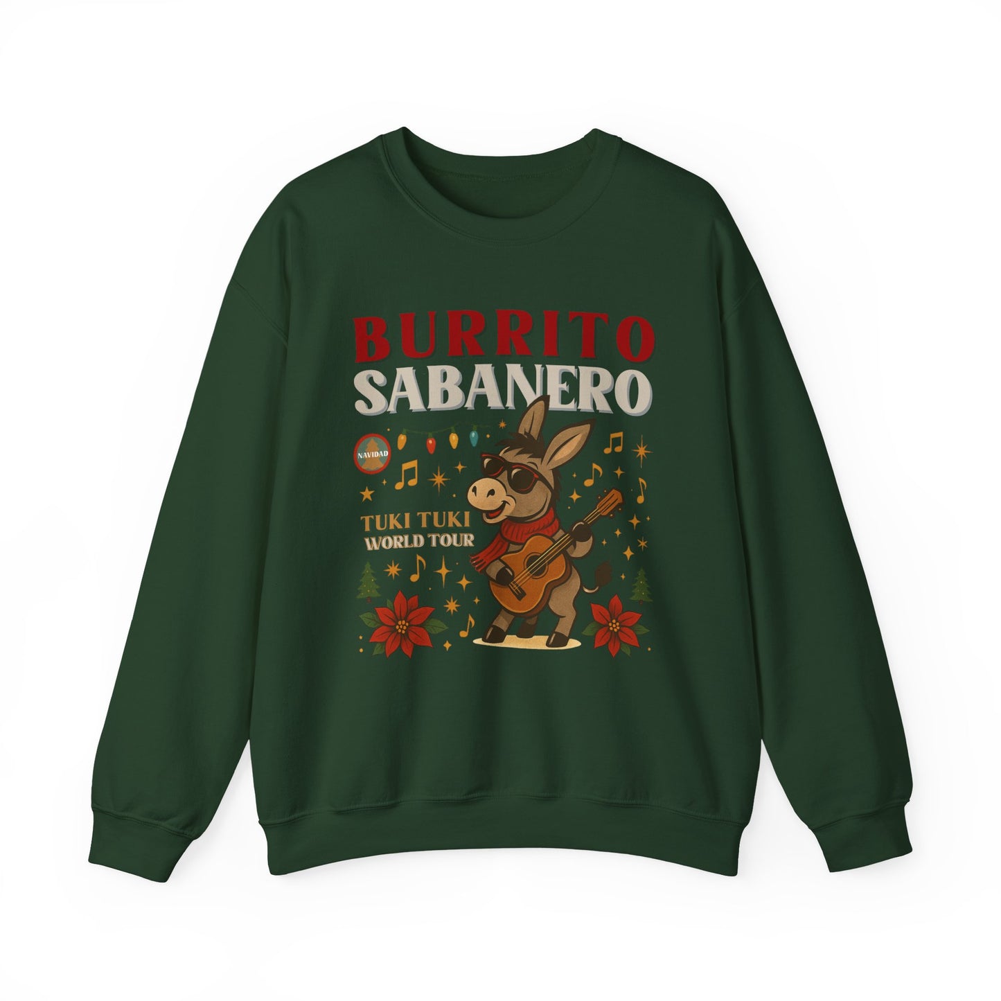 Burrito Sabanero Crewneck Sweater | Sueter De Navidad | Funny Xmas Sweatshirt | Noche Buena Suéter | Cozy Unisex Holiday Pullover