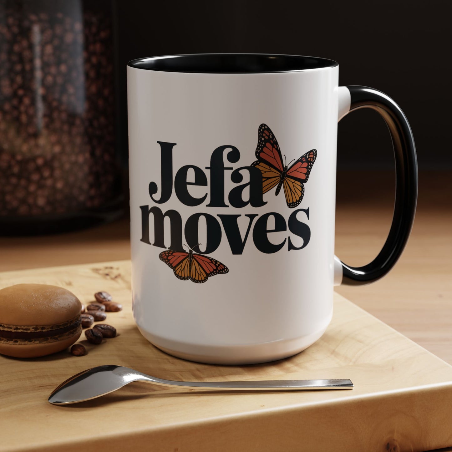 Jefa Moves Mug - Female Boss Gift for Latina Women - Spanish Coffee Cup - Empowering Latina Gift - Bilingual Mug