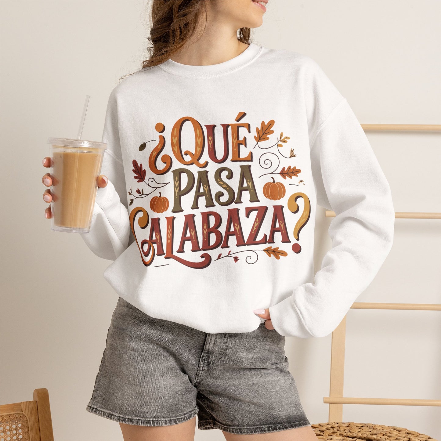 Que Pasa Calabaza Sweatshirt - Hispanic Heritage Fall Phrase - Latino Culture Pumpkin Season Shirt - Autumn Spanish Gift