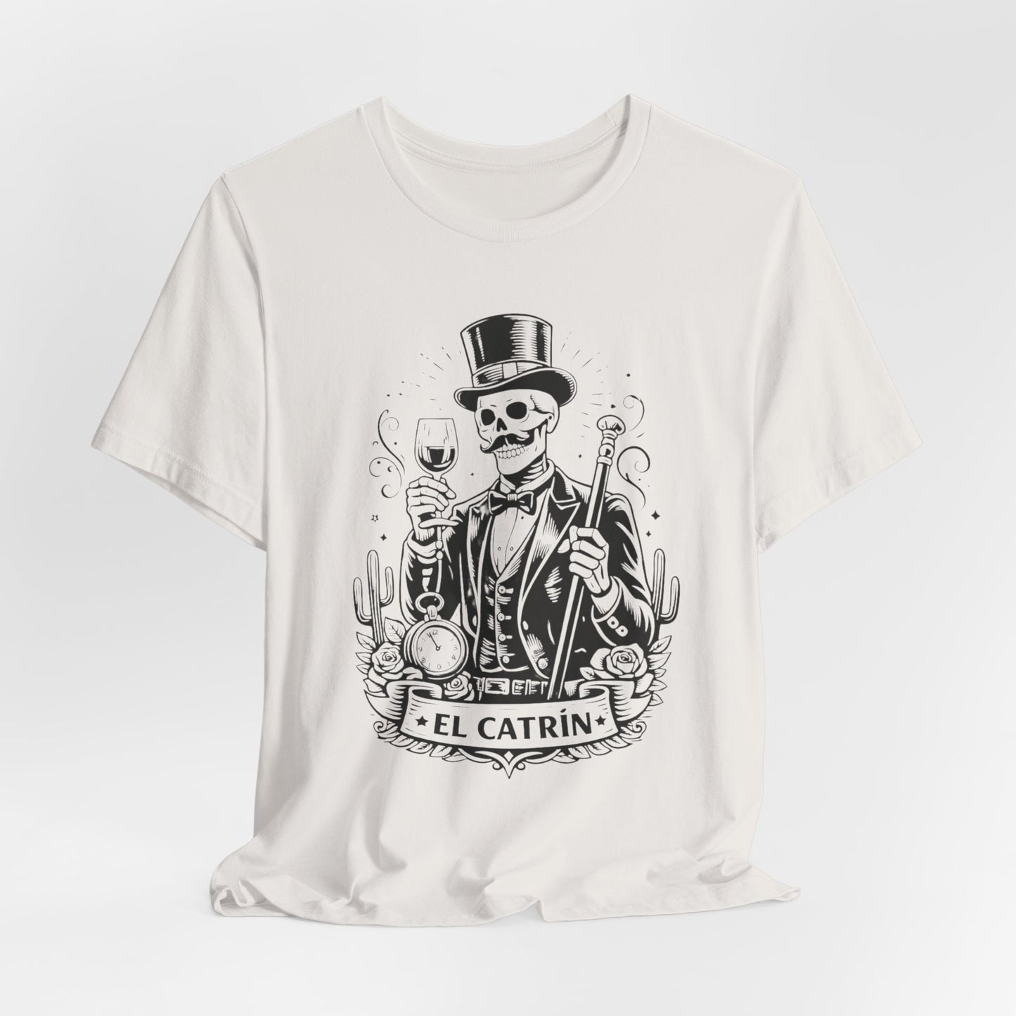 El Catrin T-Shirt - Mexican Skull Dia de los Muertos Tee - Latino Heritage Gift - Calavera Skeleton Art Shirt