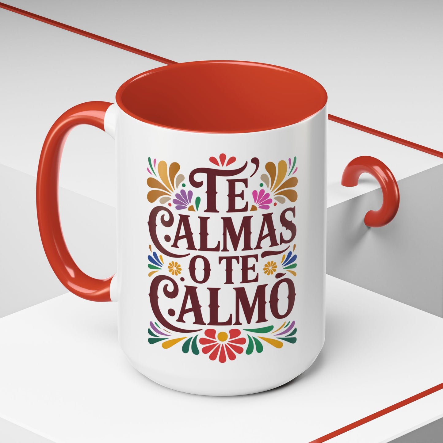 Te Calmas O Te Calmo Mug | Funny Latino Humor Coffee Cup | Sassy Latina Gift | Spanish Sayings Mug | Regalo Gracioso