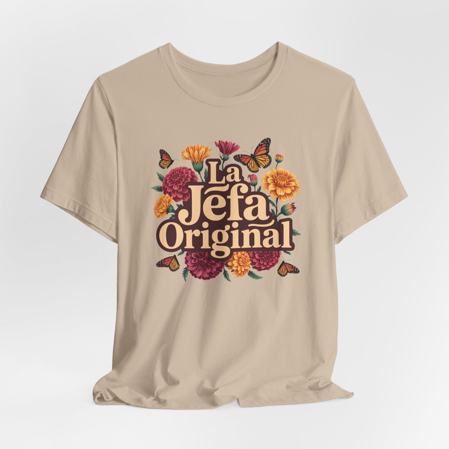 La Jefa Original T-Shirt - Latina Boss Lady Tee - Hispanic Pride Shirt - Bilingual Spanish Slang Gift for Her - Mujer Fuerte Empowerment
