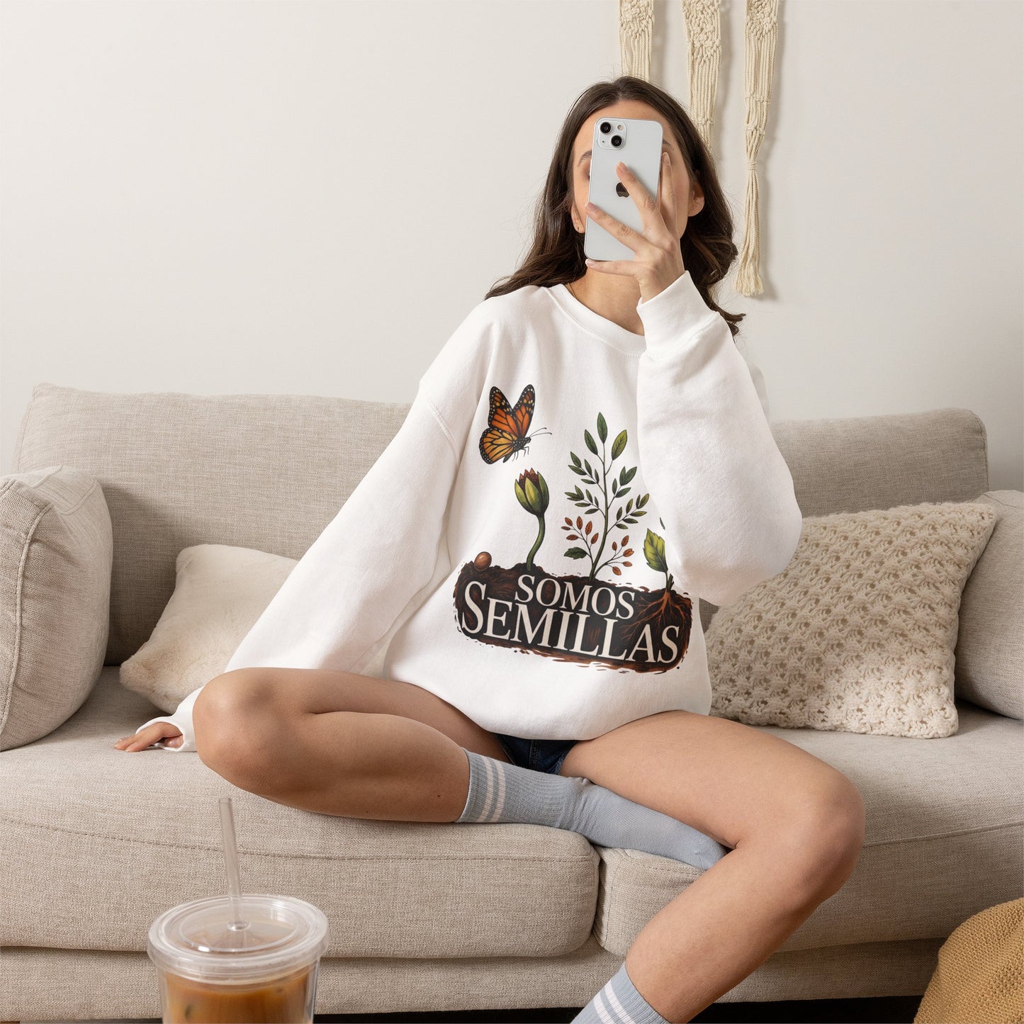 Somos Semillas Sweatshirt - Latino Heritage Pride Wear - Bilingual Apparel Gift for Hispanic Culture Lovers