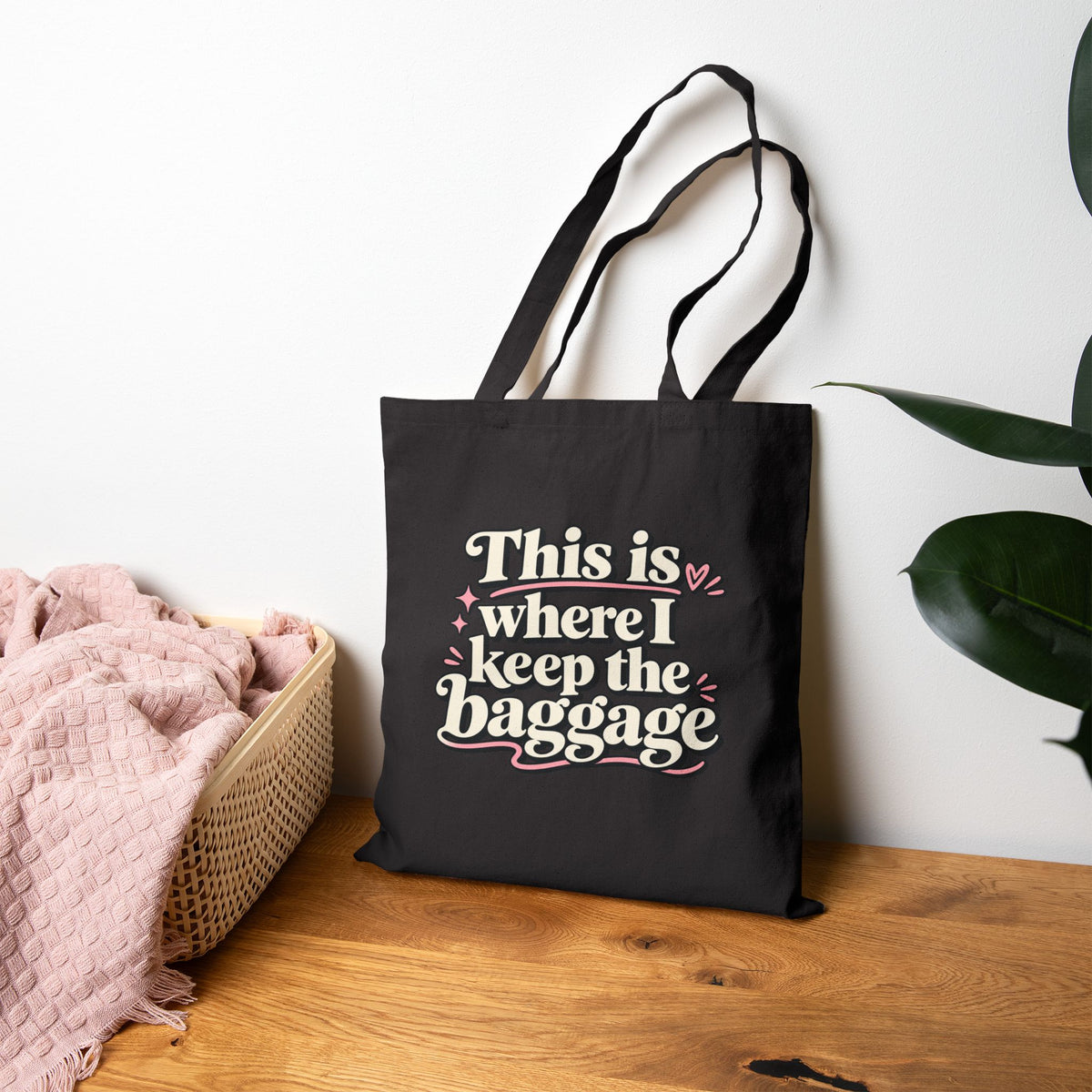 This Is Where I Keep The Baggage Tote - Funny Emotional Baggage Canvas Tote Bag