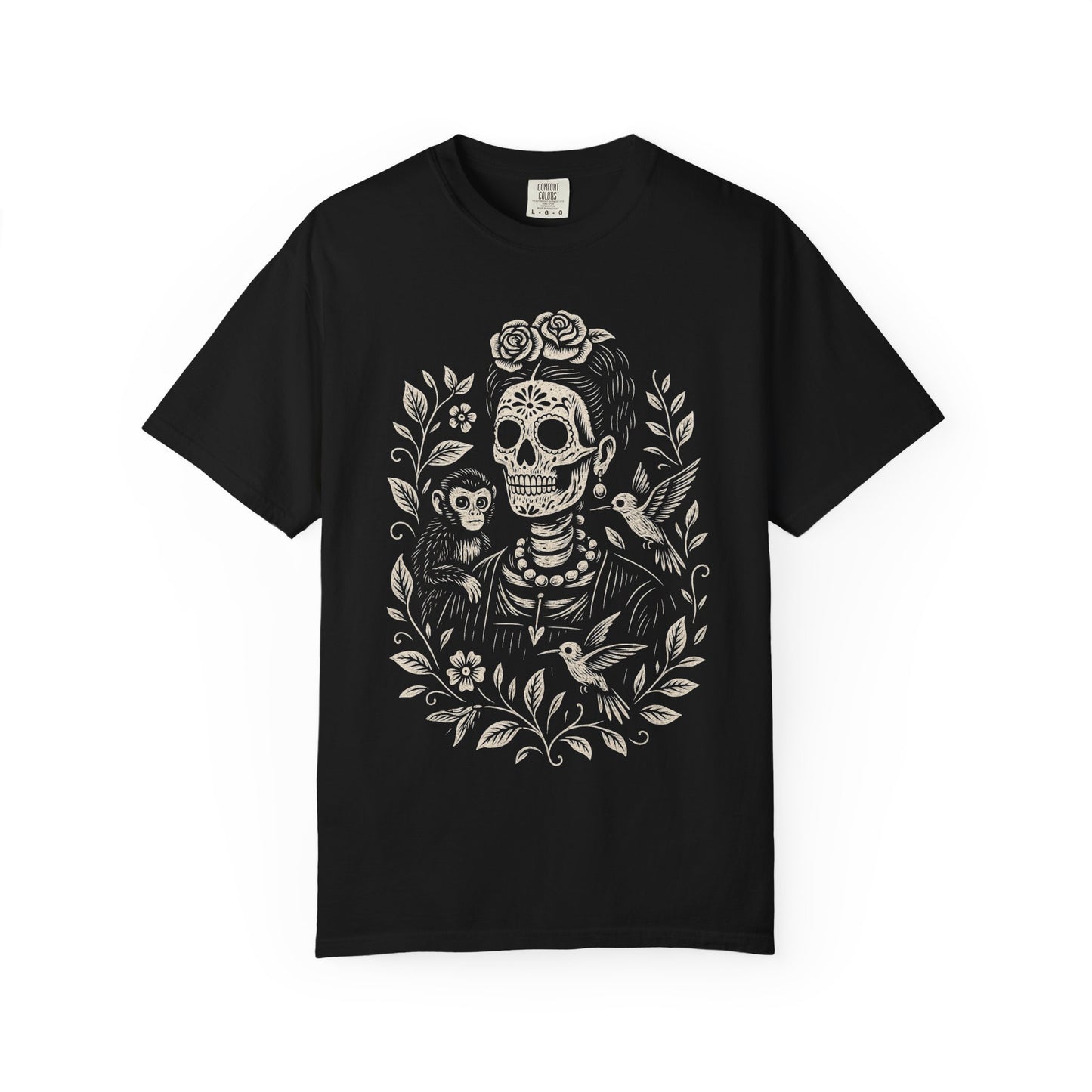 Frida Calavera Tee | Dia De los Muertos Fine Art Shirt, Eskeletos,  Frida Remix, Latina owned business support,