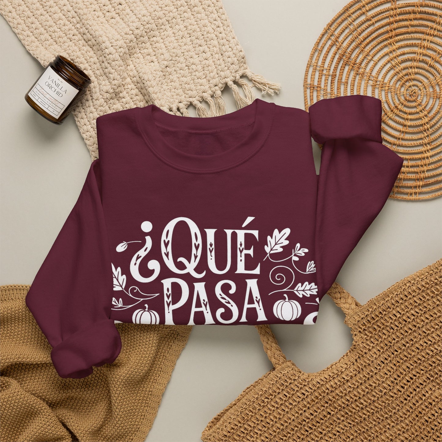 Que Pasa Calabaza Sweatshirt - Funny Hispanic Saying Gift - Latino Culture Bilingual Apparel - Pumpkin Spanish Shirt