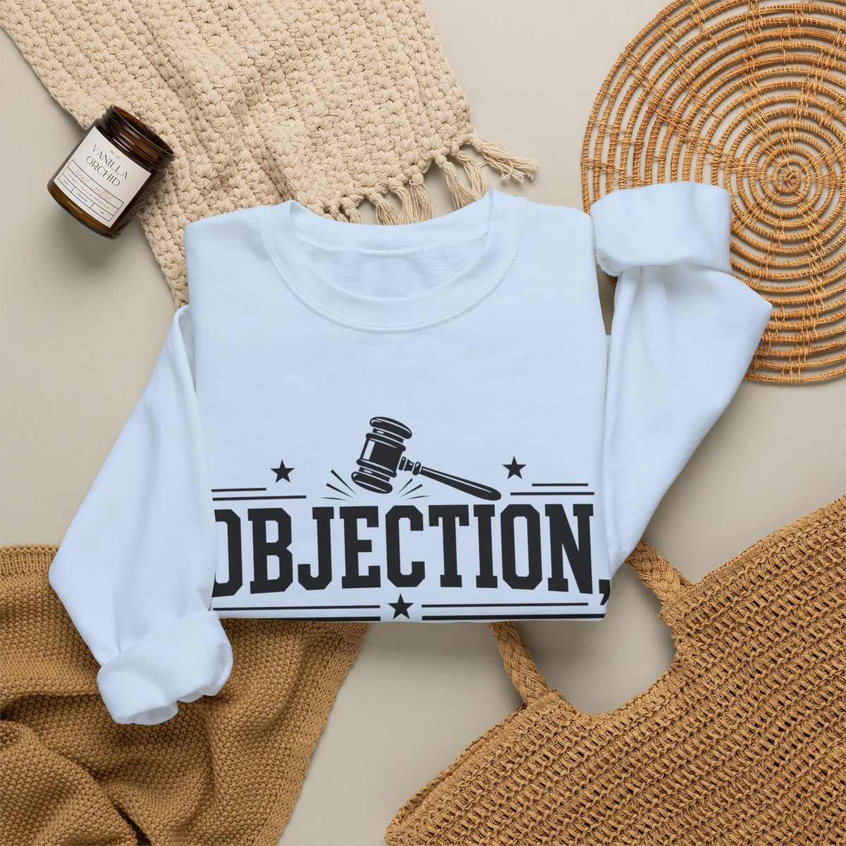 Objection Sustained Sweatshirt - Funny Latina Lawyer Gift - Trial Attorney Crewneck - Abogada Gift