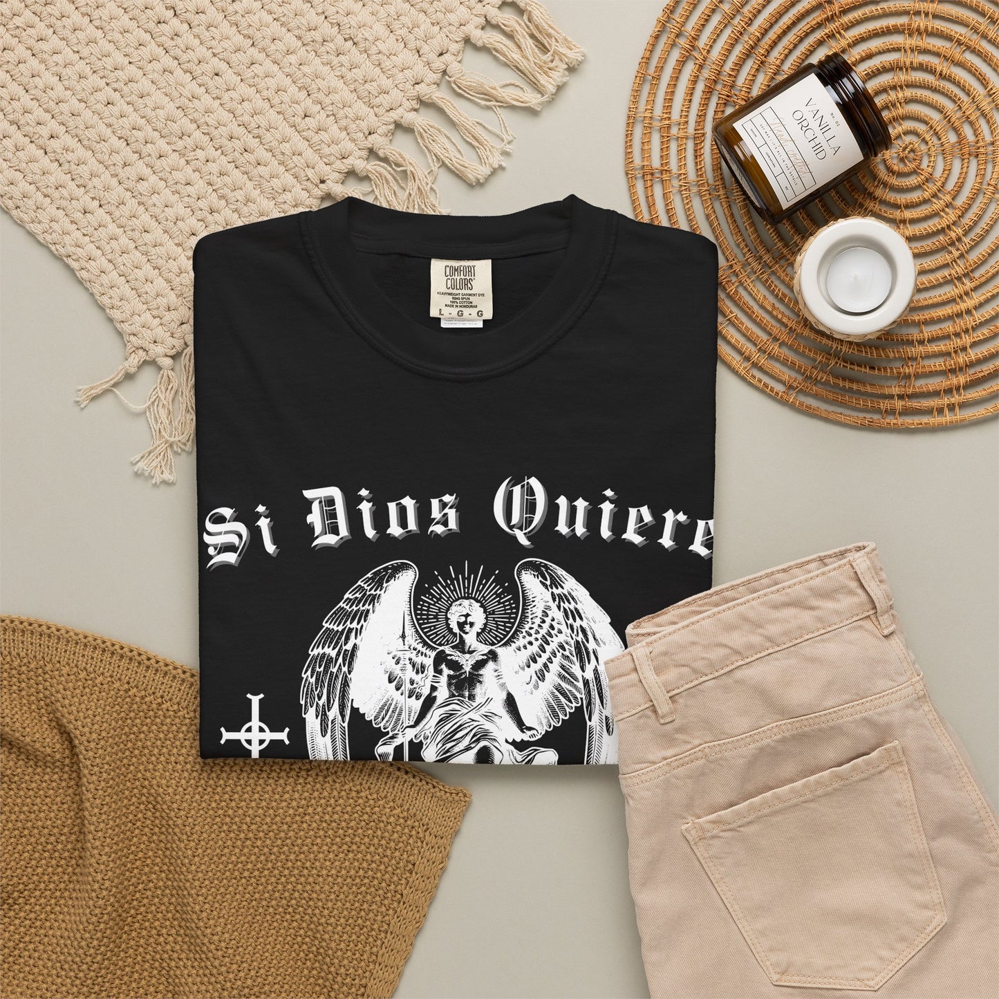 Si Dios Quiere Shirt |  Chicano Streetwear Tee | Latino Graphic Tee | Camisa Cristiana | Comfort Colors T Shirt