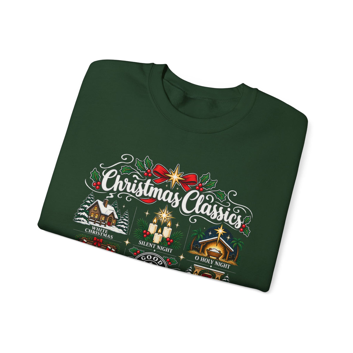 Christmas Classics Sweatshirt - Christmas Song Sweater - Silent Night O Holy Night - Cozy Nostalgic Christmas Music Gift