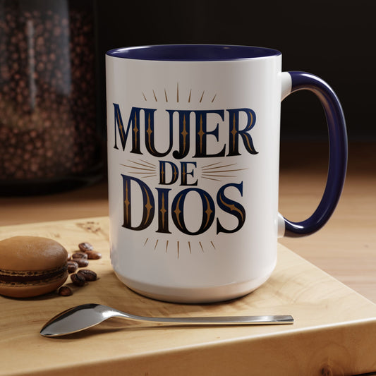 Mujer de Dios Mug — Spanish Christian Coffee Cup Gift for Latina Women of Faith